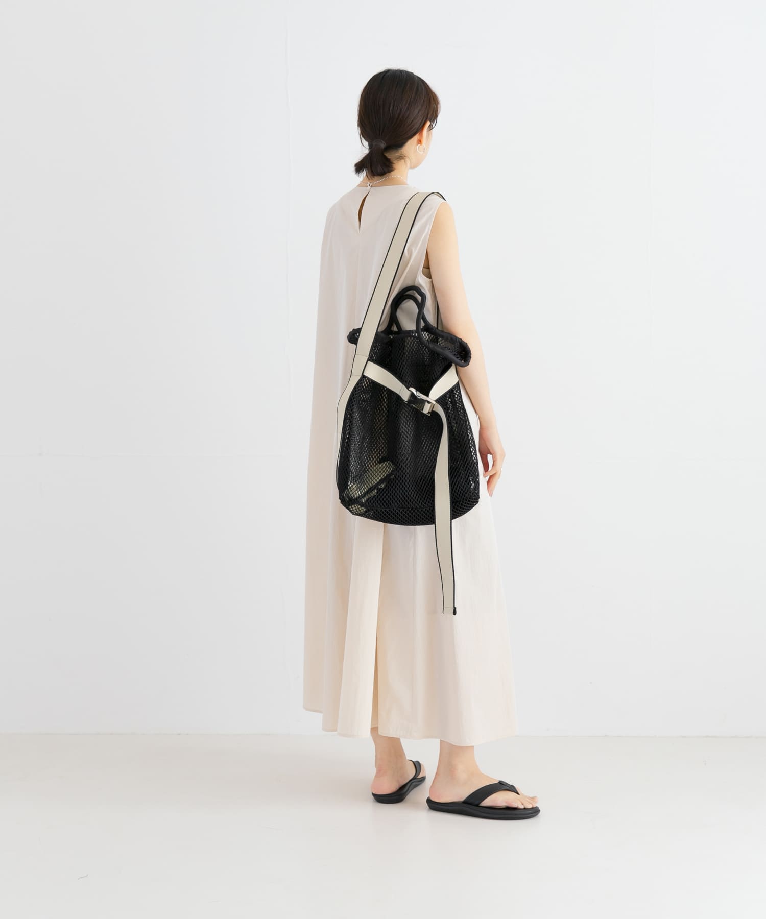 メッシュベルトトートバッグ BLACK -