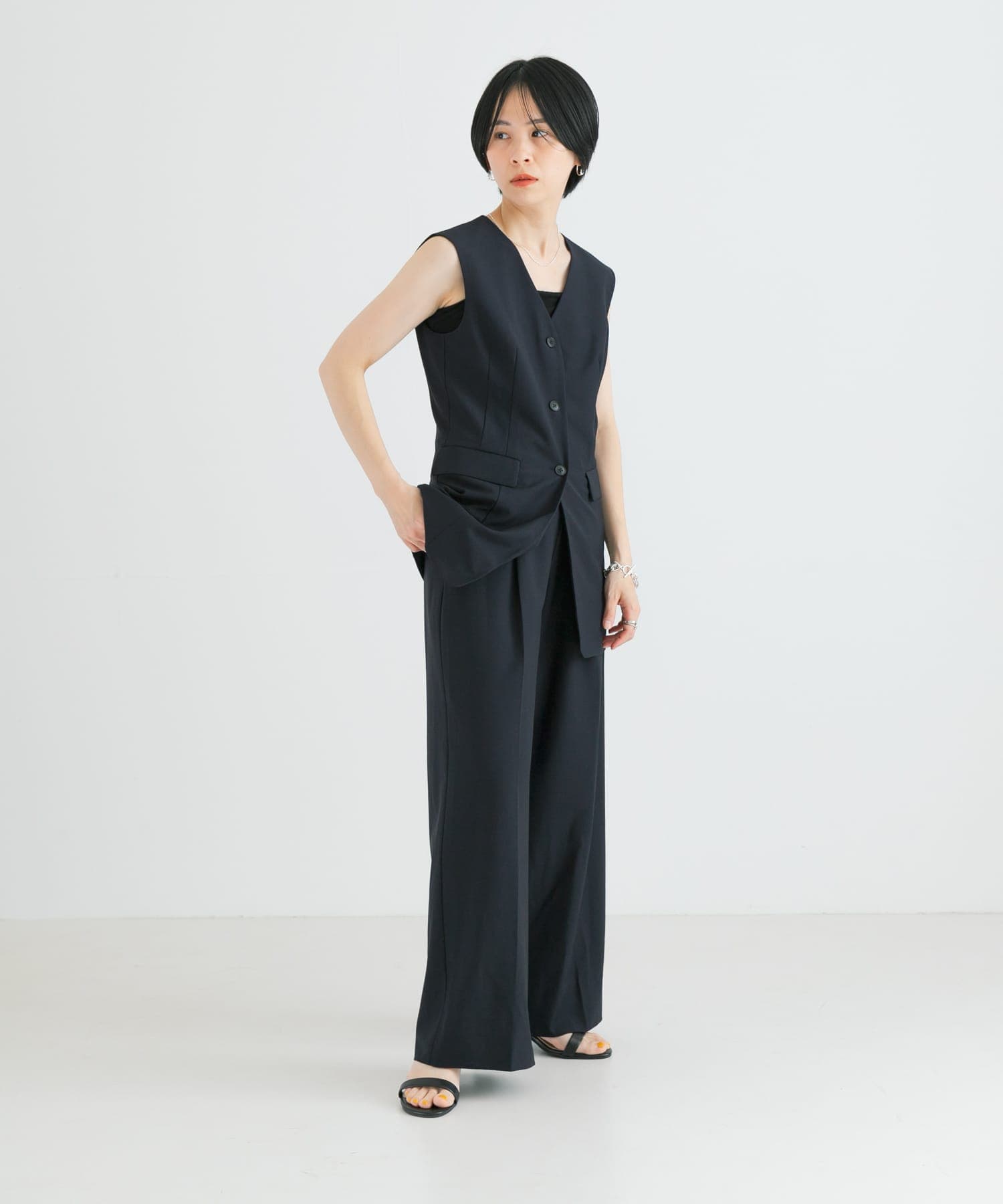 ストラップサンダル BLACK 37