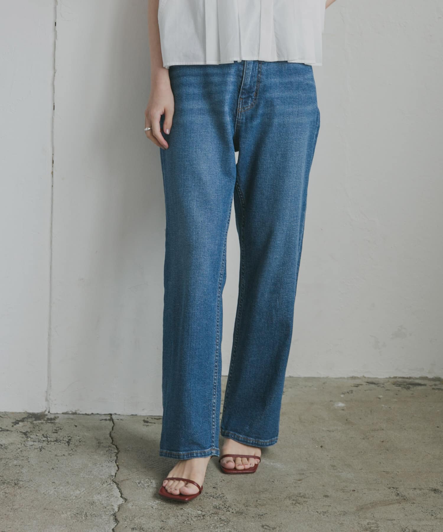 ナローストラップサンダル MAROON 36