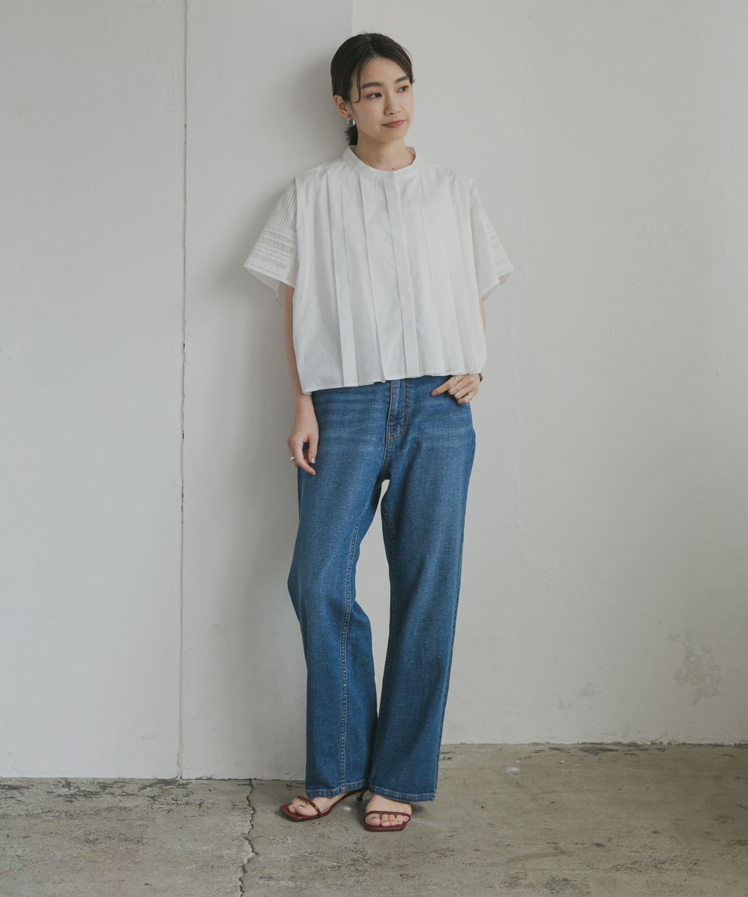 ナローストラップサンダル MAROON 36