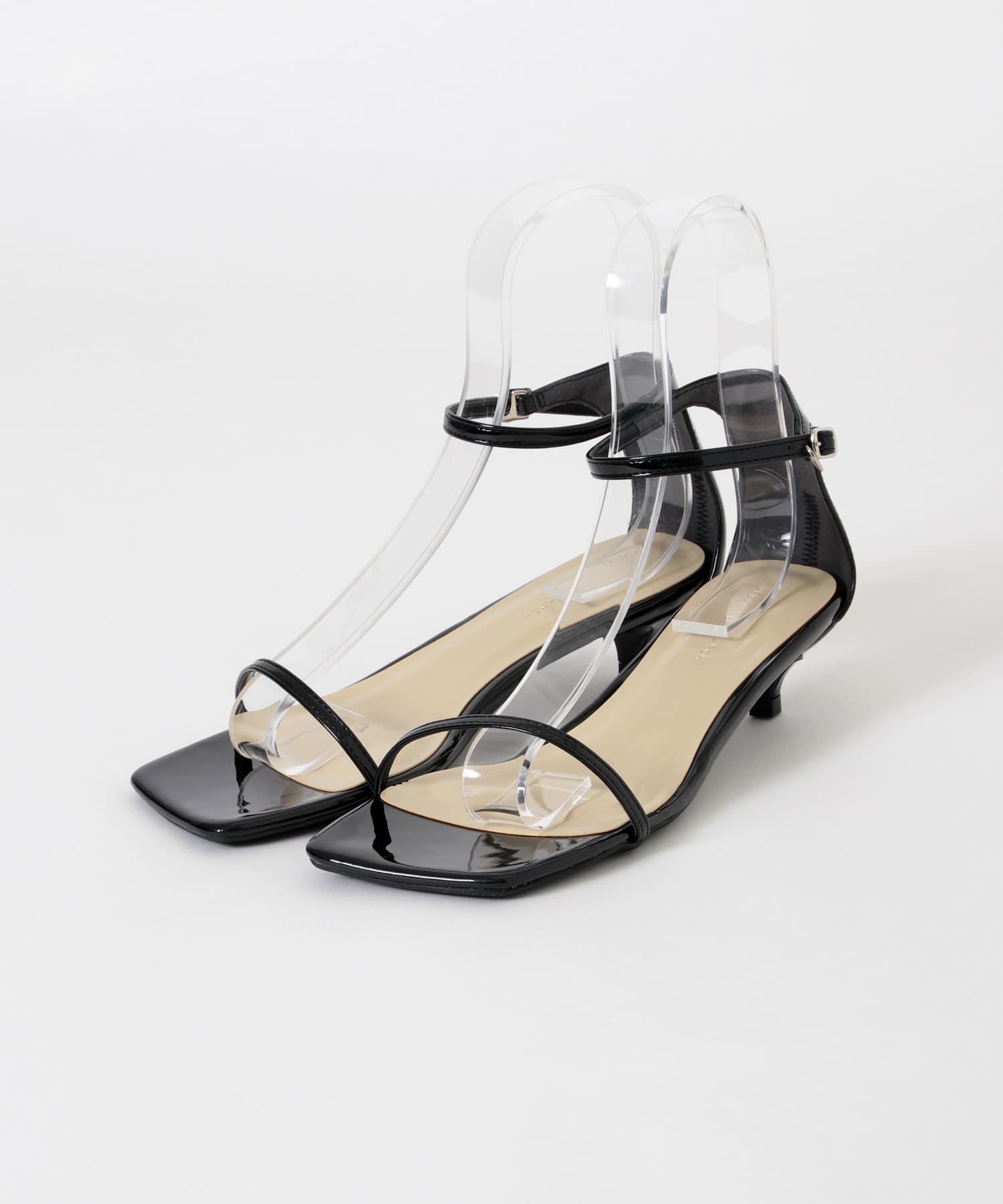 ナローストラップサンダル E.BLACK 36