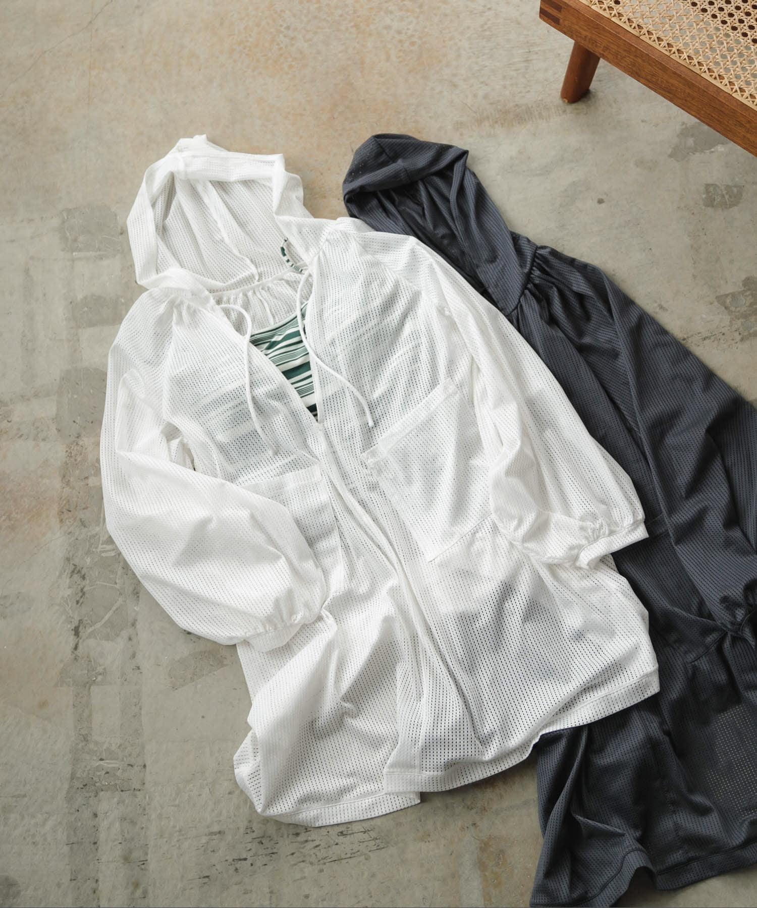Swim URBAN RESEARCH　スイム メッシュチュニック WHITE FREE