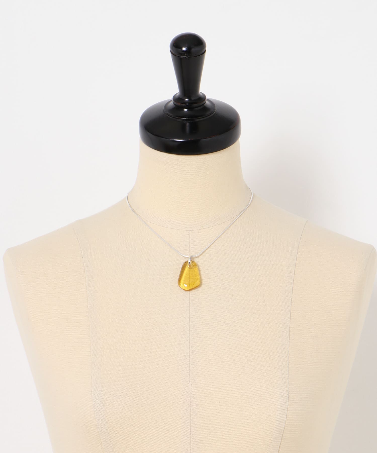 decor『デコール』　Rectangleglass Necklace YELLOW -