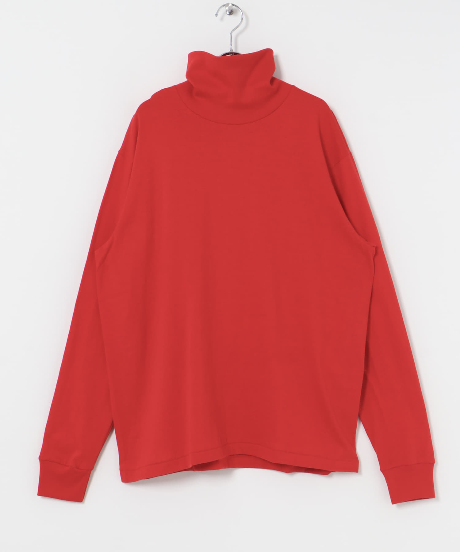 久米繊維別注タートルネックLONG-SLEEVE T-SHIRTS RED M