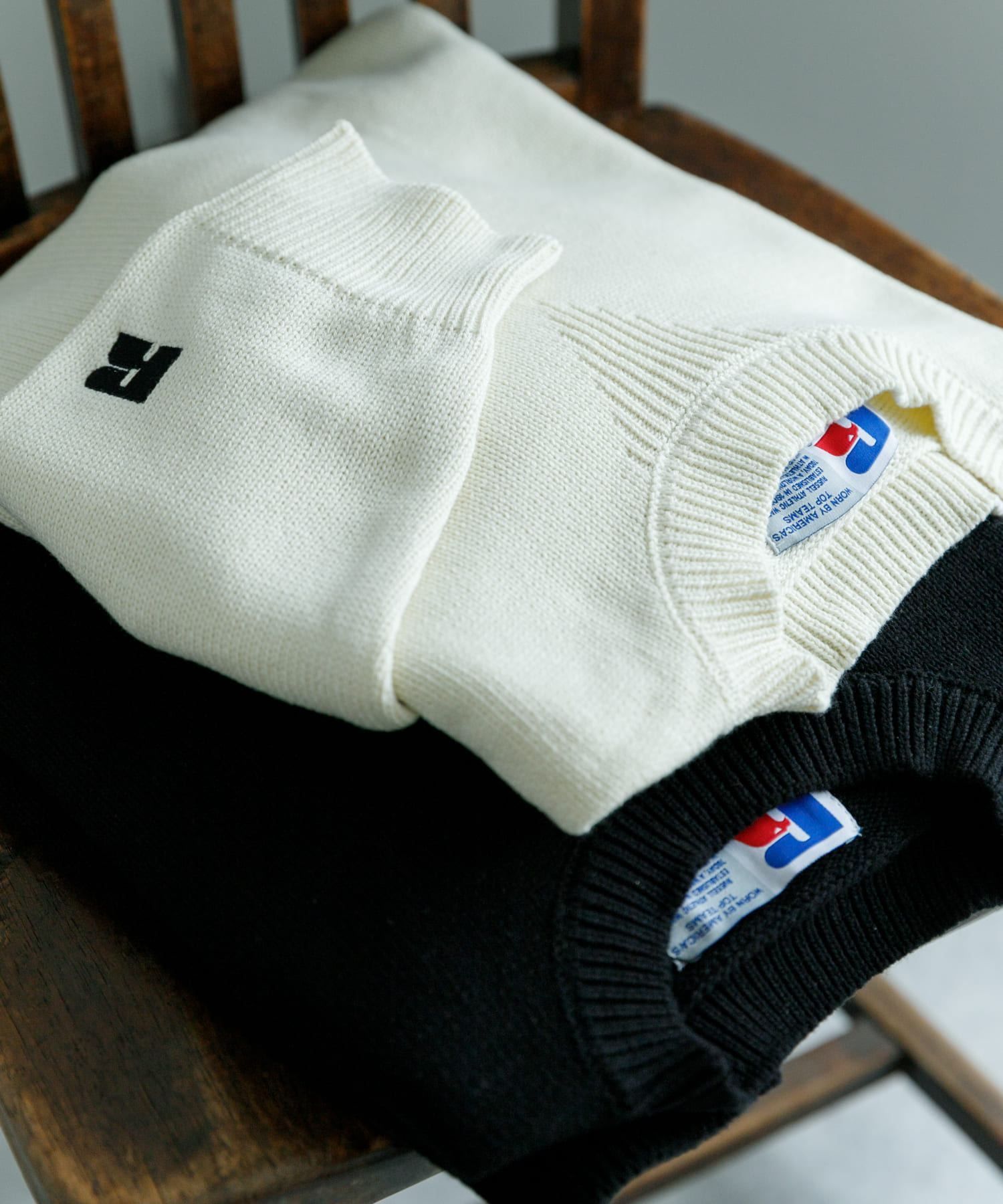 『別注』RUSSELL ATHLETIC×UR　CREW NECK PULLOVER BLACK L
