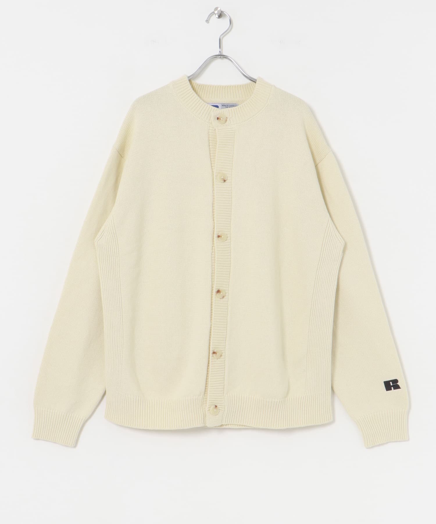 『別注』RUSSELL ATHLETIC×UR　CREW NECK CARDIGAN IVORY M