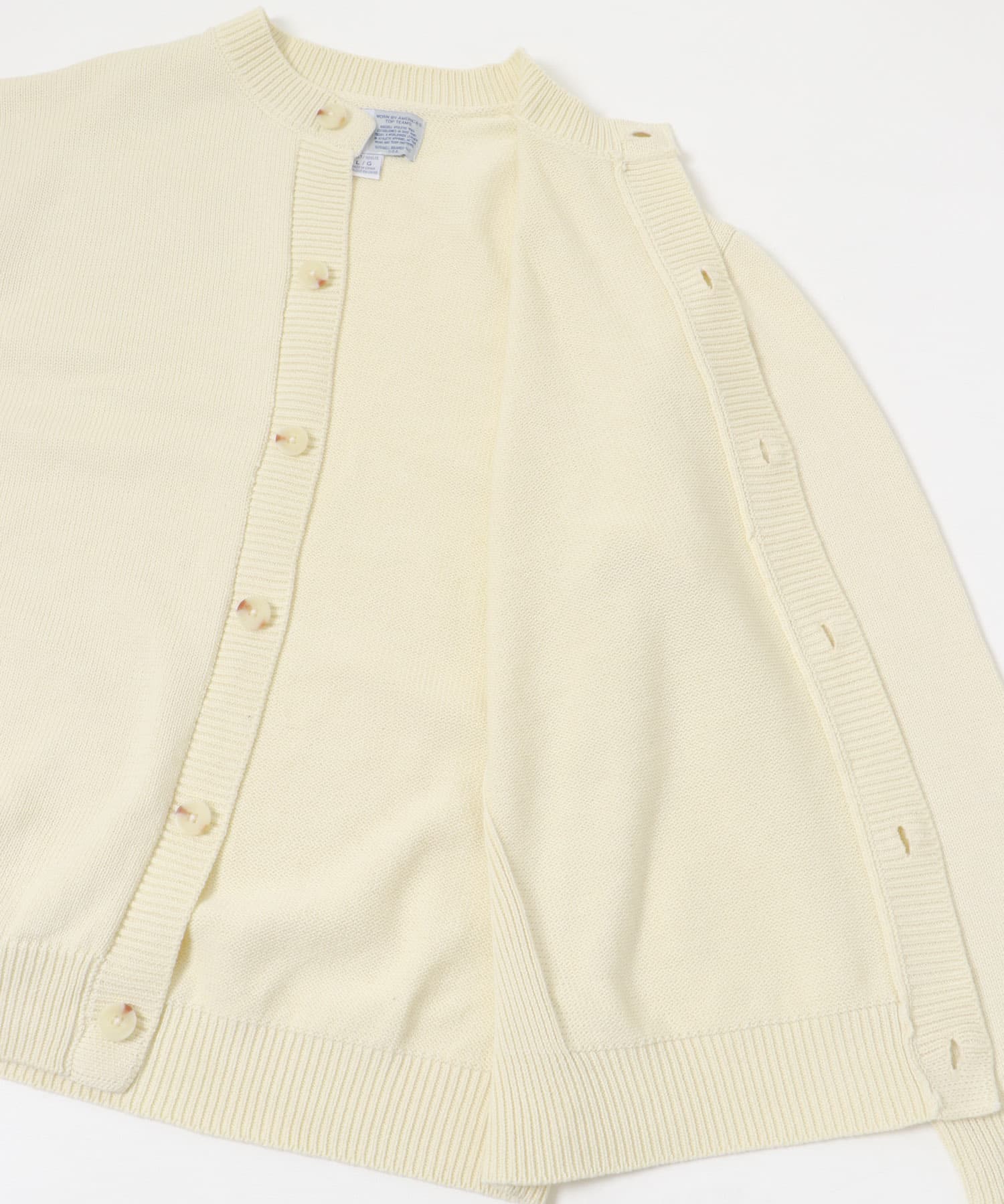 『別注』RUSSELL ATHLETIC×UR　CREW NECK CARDIGAN IVORY M