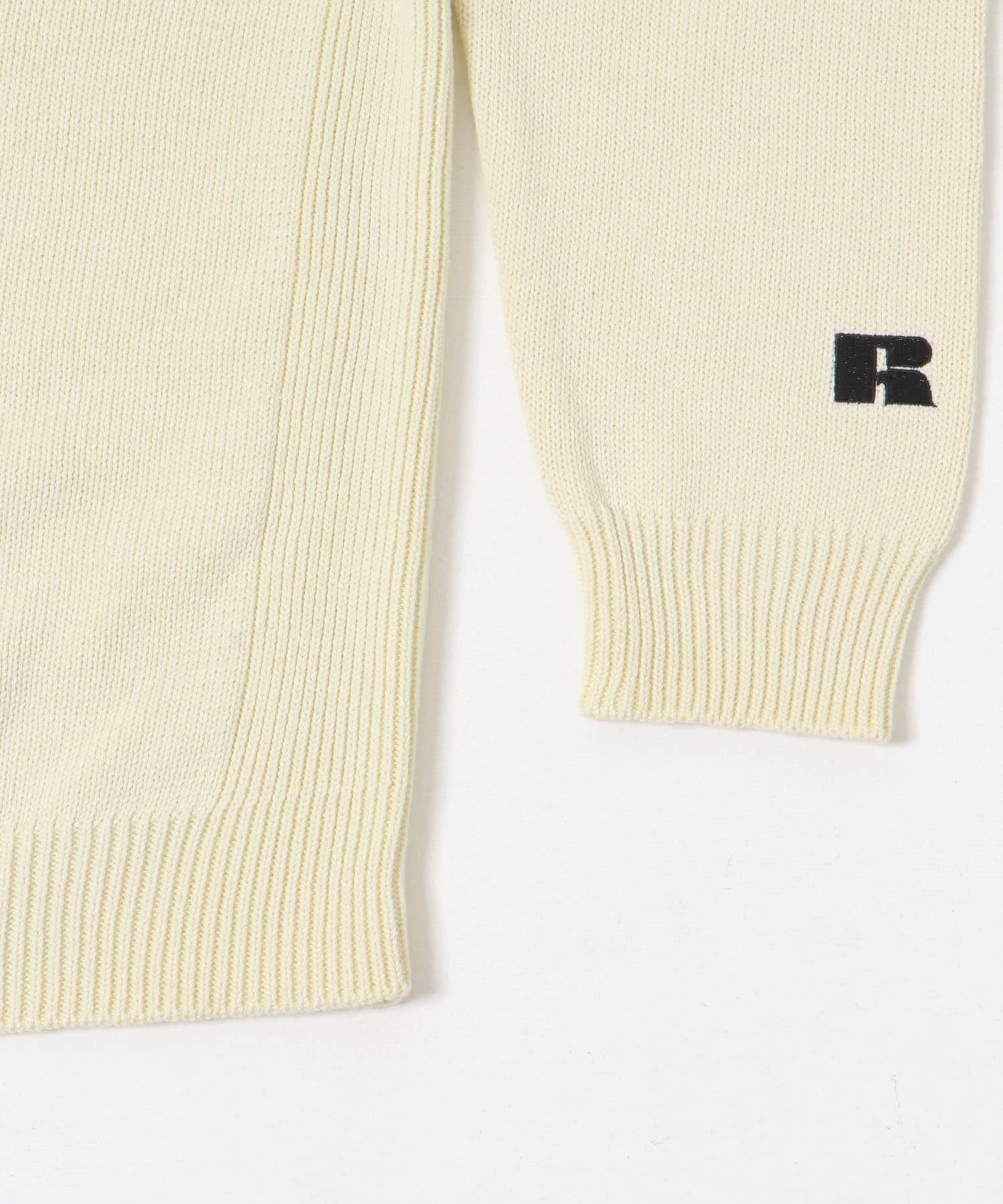 『別注』RUSSELL ATHLETIC×UR　CREW NECK CARDIGAN IVORY M