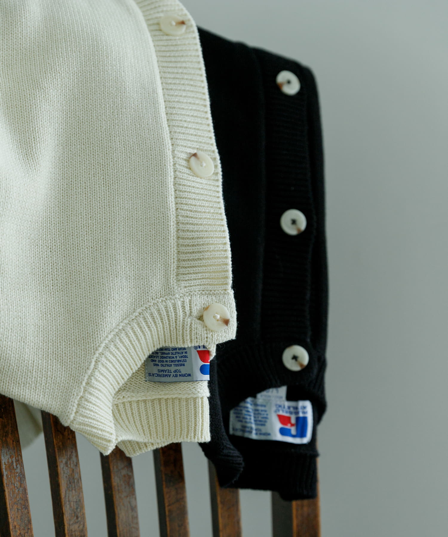 『別注』RUSSELL ATHLETIC×UR　CREW NECK CARDIGAN BLACK M