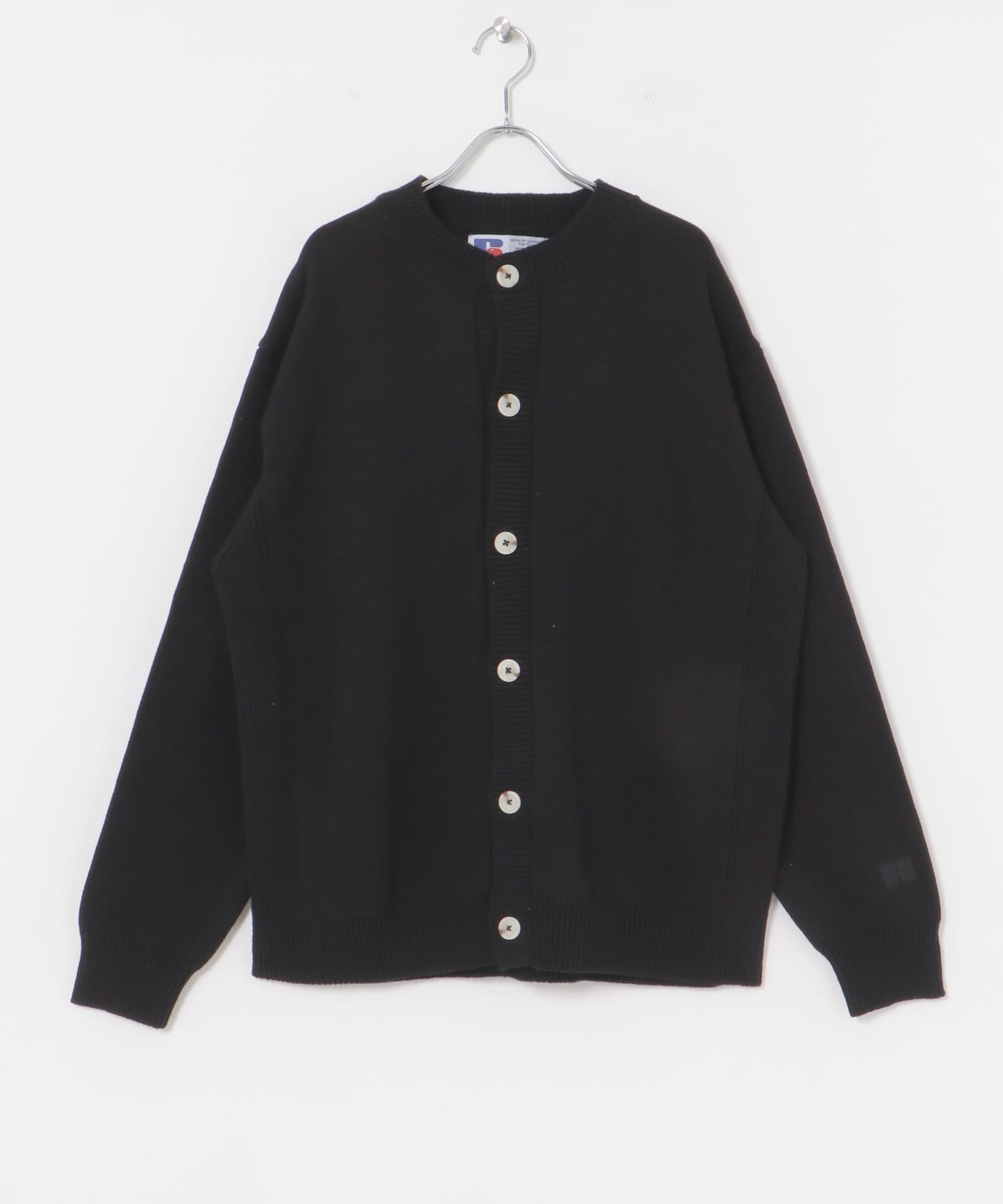『別注』RUSSELL ATHLETIC×UR　CREW NECK CARDIGAN BLACK M