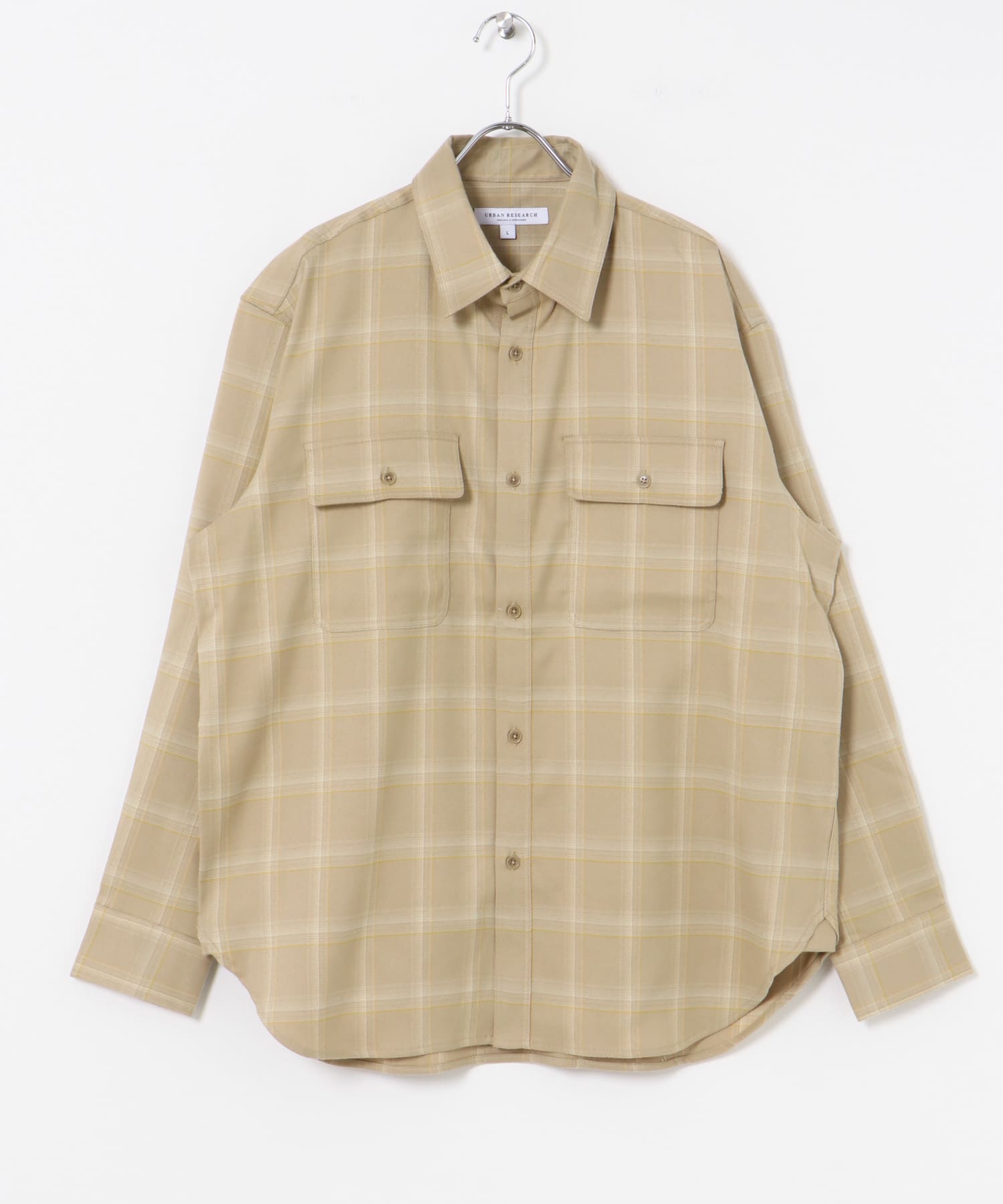 『UR TECH』CHECK SHIRTS BEIGE CH M