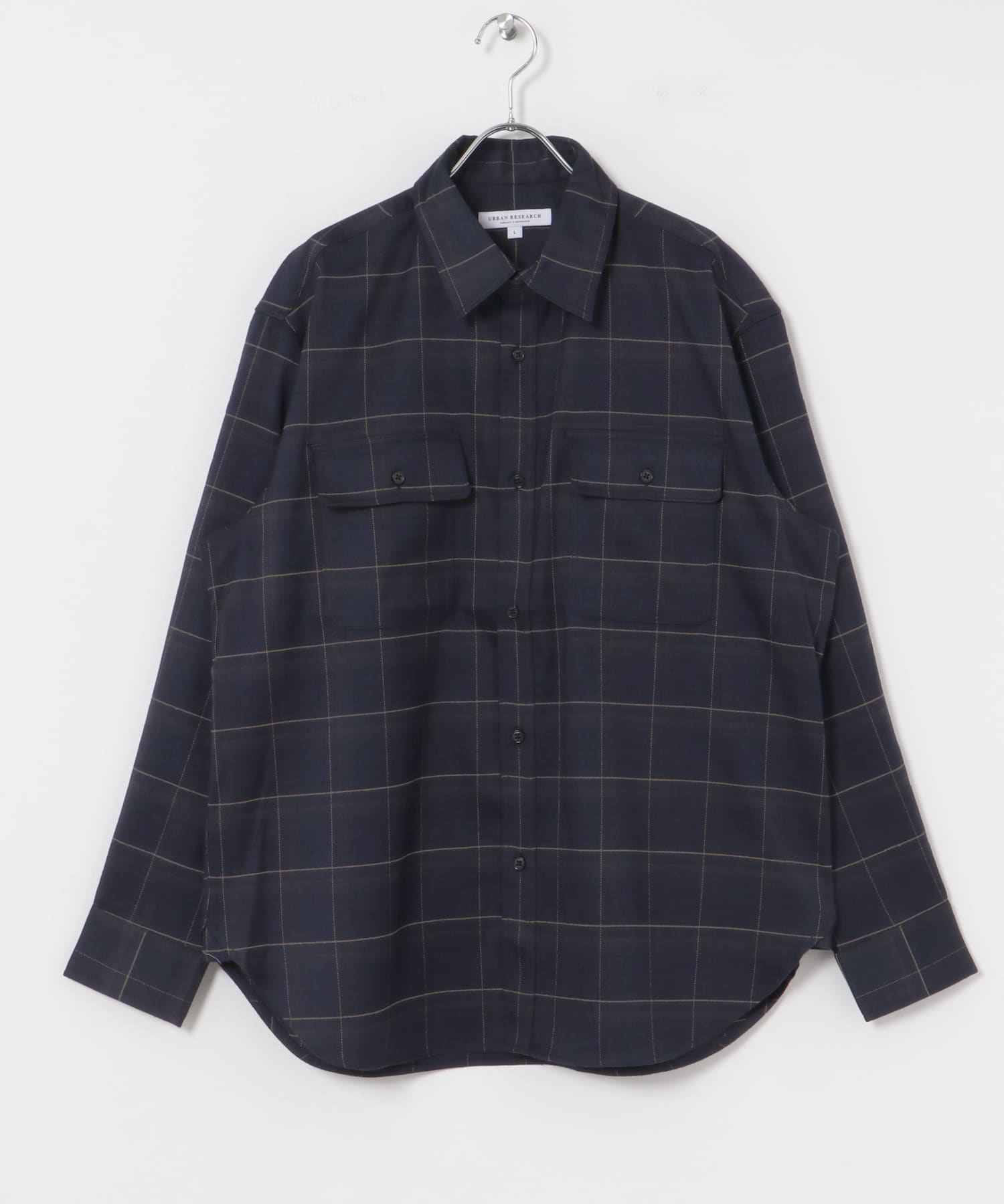 『UR TECH』CHECK SHIRTS NAVY CH M