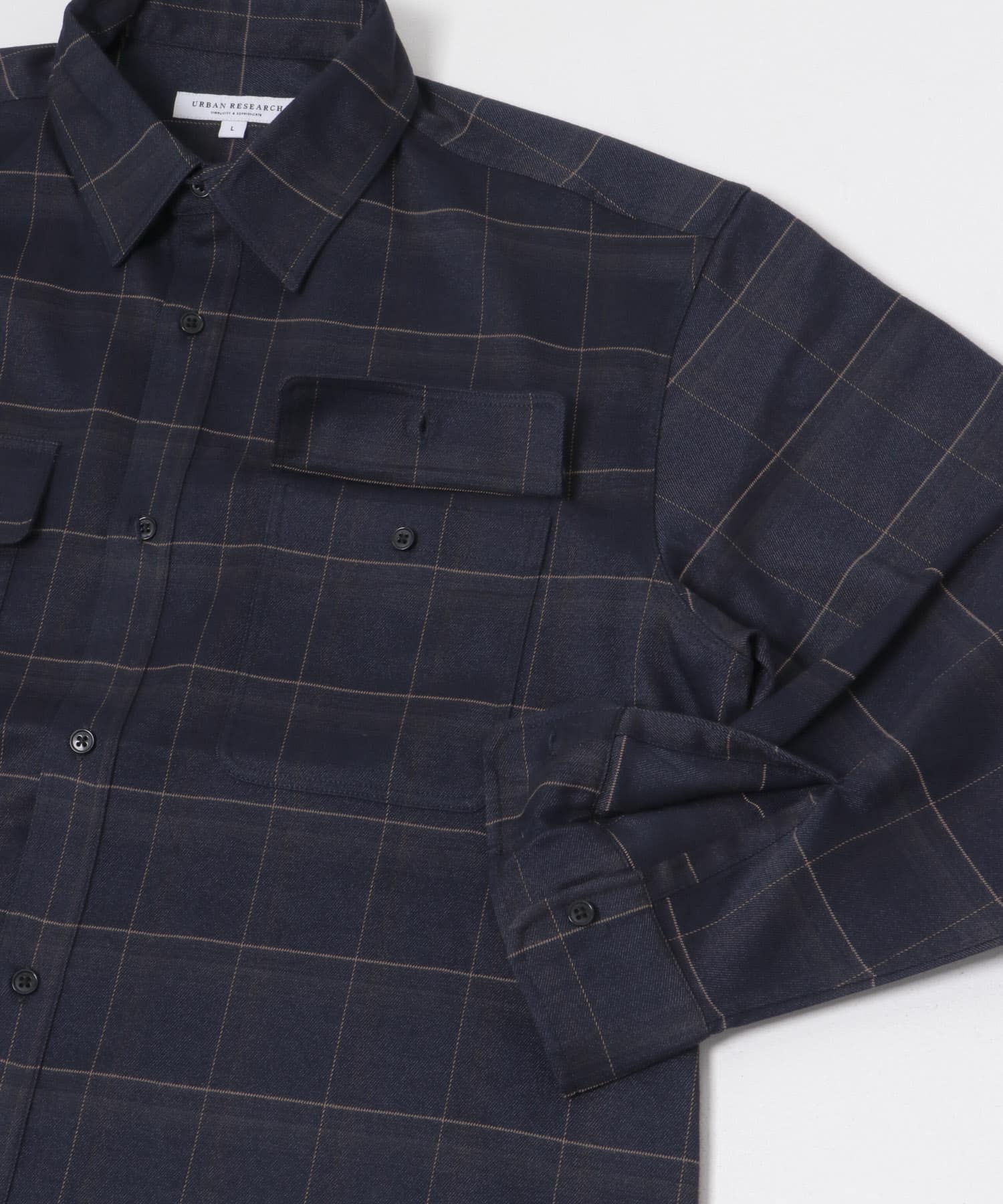 『UR TECH』CHECK SHIRTS NAVY CH M