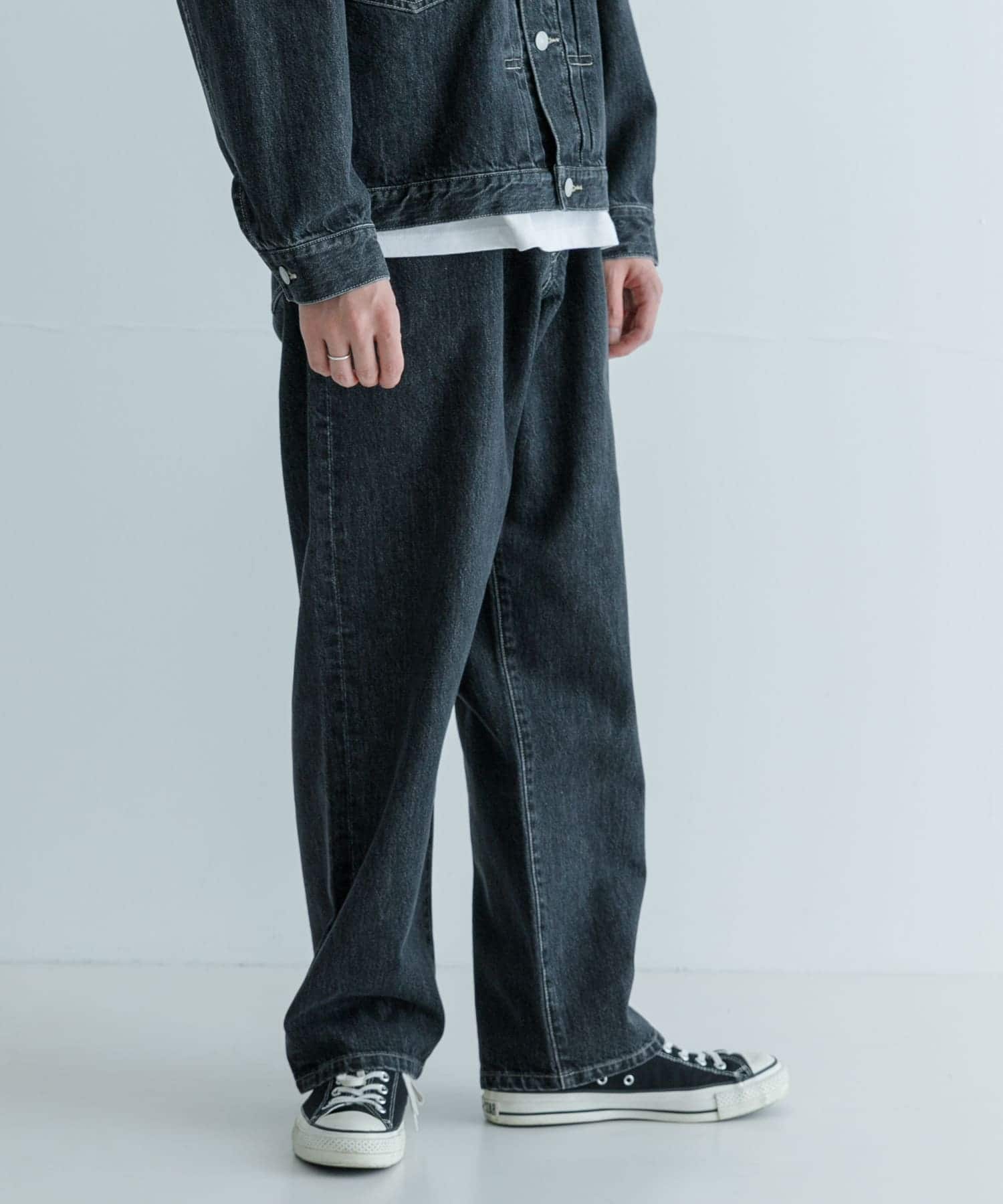 パンピー new basic 13.5oz WIDE TAPERED PANTS(S BLACK): ボトム｜URBAN