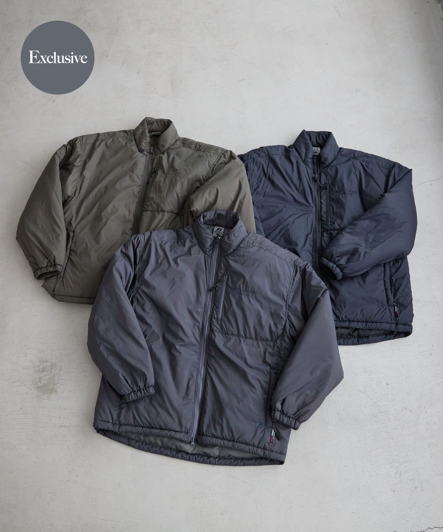 『別注』RUSSELL ATHLETIC×URBAN RESEARCH　インサレーションブルゾン KHAKI M