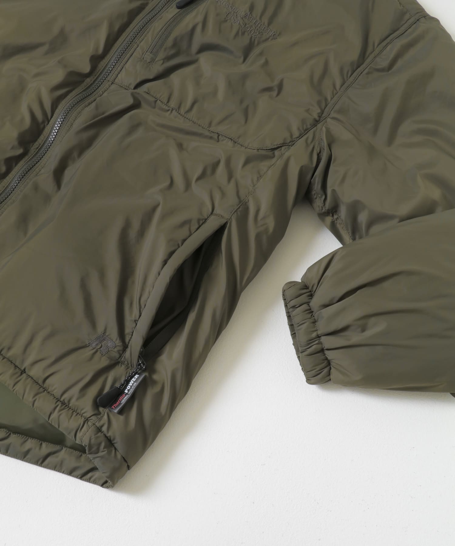『別注』RUSSELL ATHLETIC×URBAN RESEARCH　インサレーションブルゾン KHAKI M