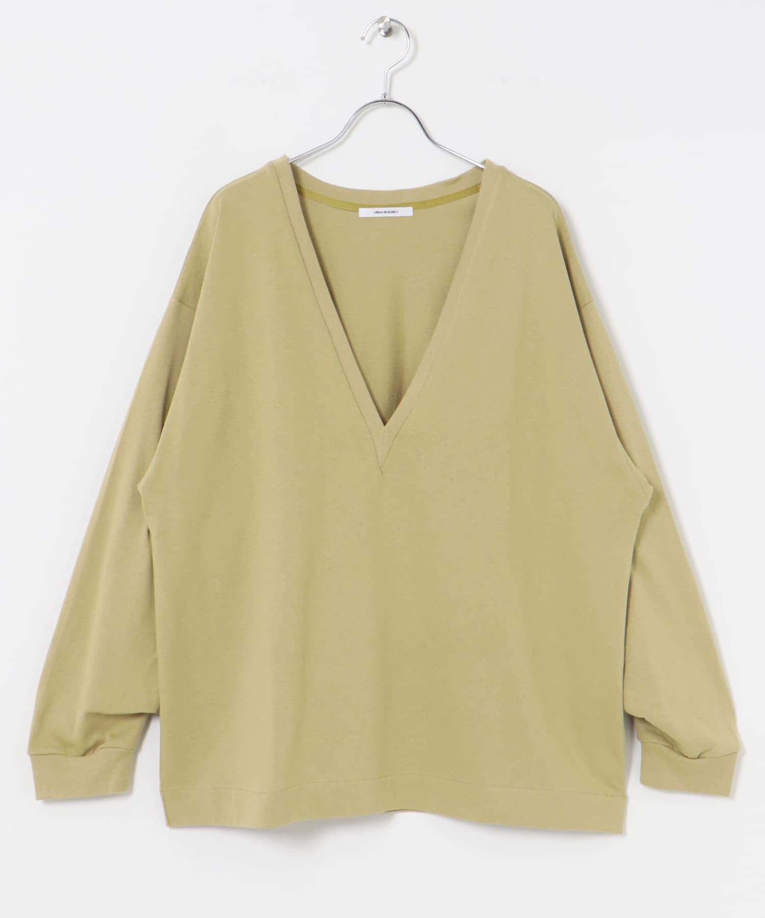 『MADE IN JAPAN』深Vネックルーズカットソー LEAF FREE