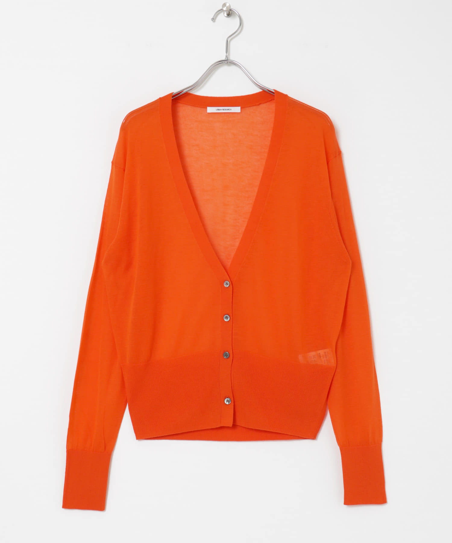 カシミヤミックスVネックカーディガン ORANGE FREE