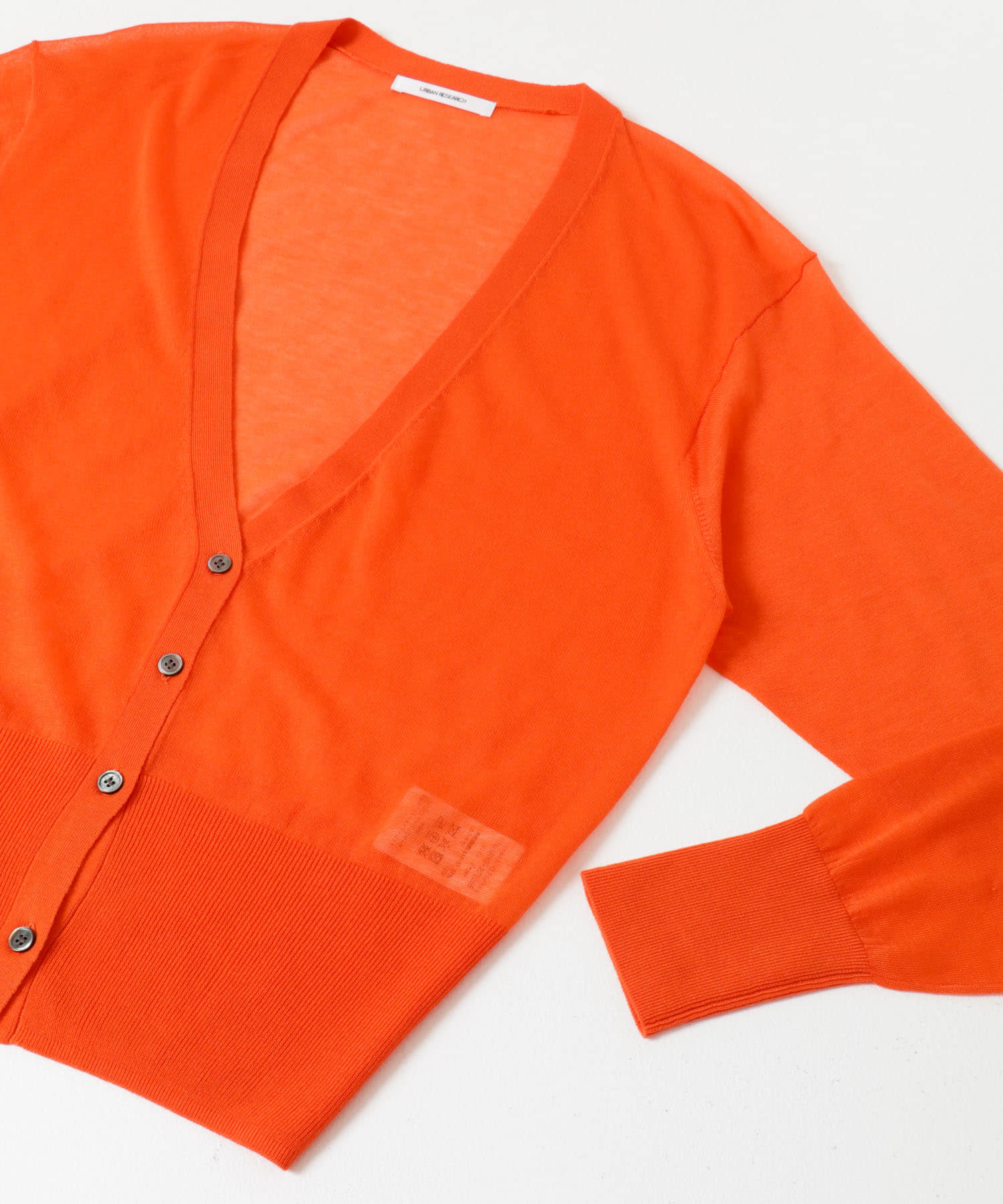 カシミヤミックスVネックカーディガン ORANGE FREE