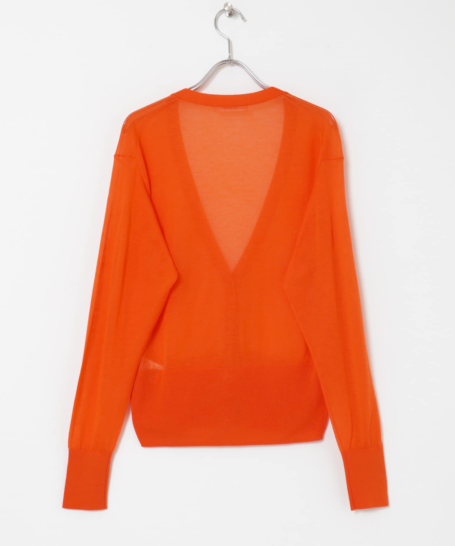 カシミヤミックスVネックカーディガン ORANGE FREE