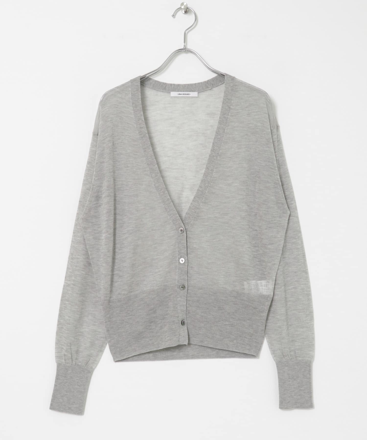 カシミヤミックスVネックカーディガン GRAY FREE