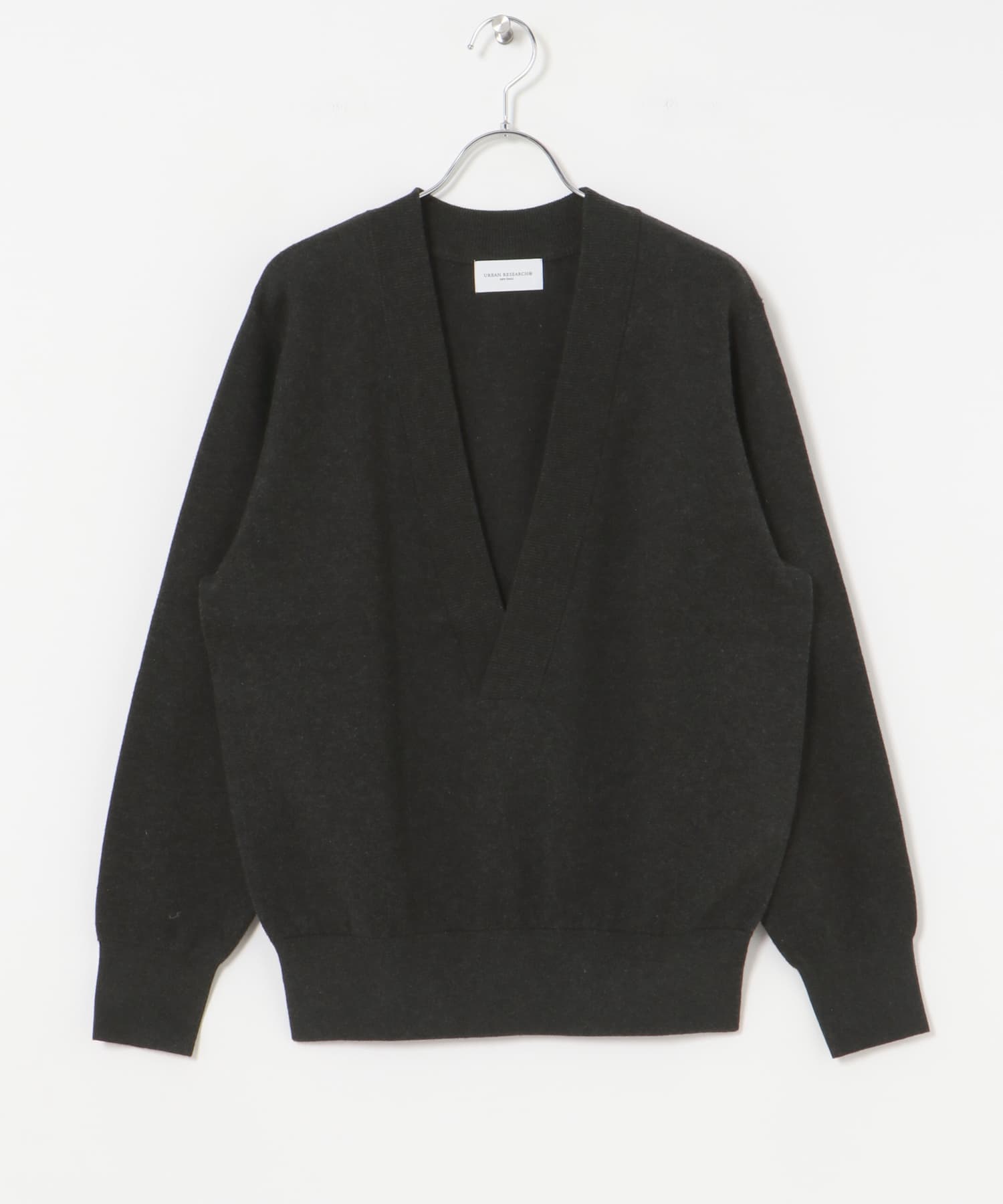 BROSコットンVネックニット CHARCOAL FREE