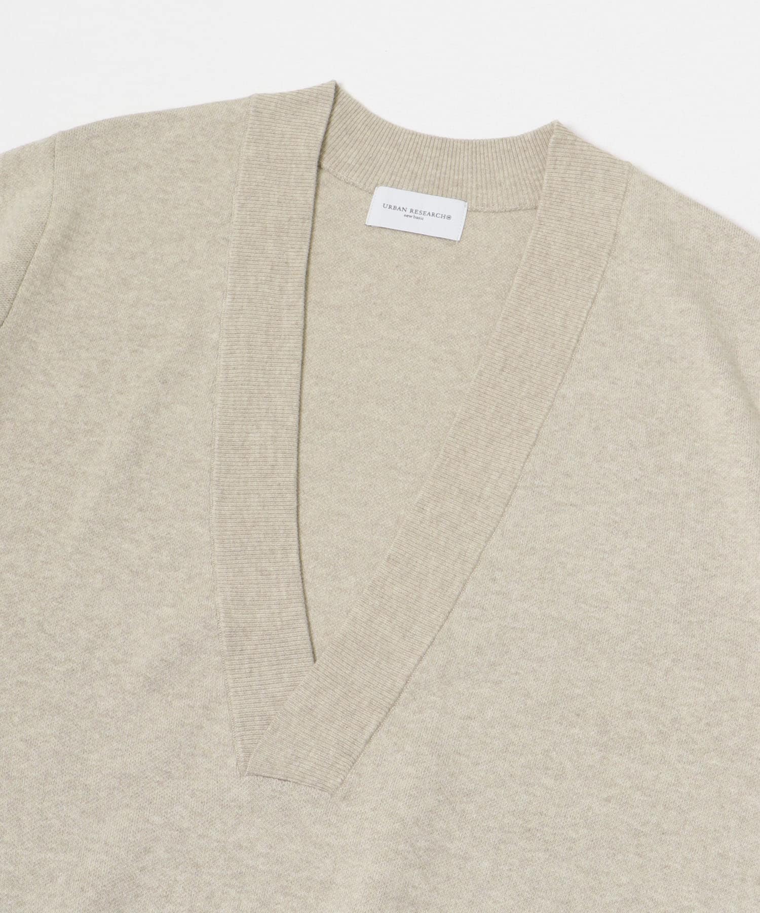 BROSコットンVネックニット BEIGE FREE