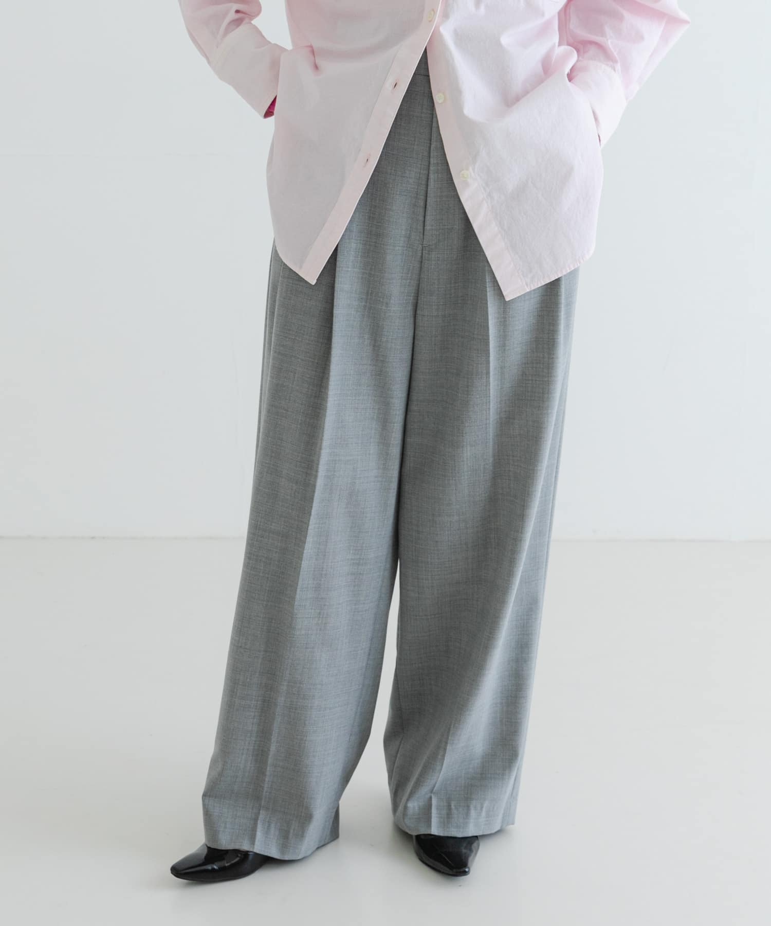 スーパー100ウールワイドスラックス(36 GRAY): ボトム｜URBAN RESEARCH