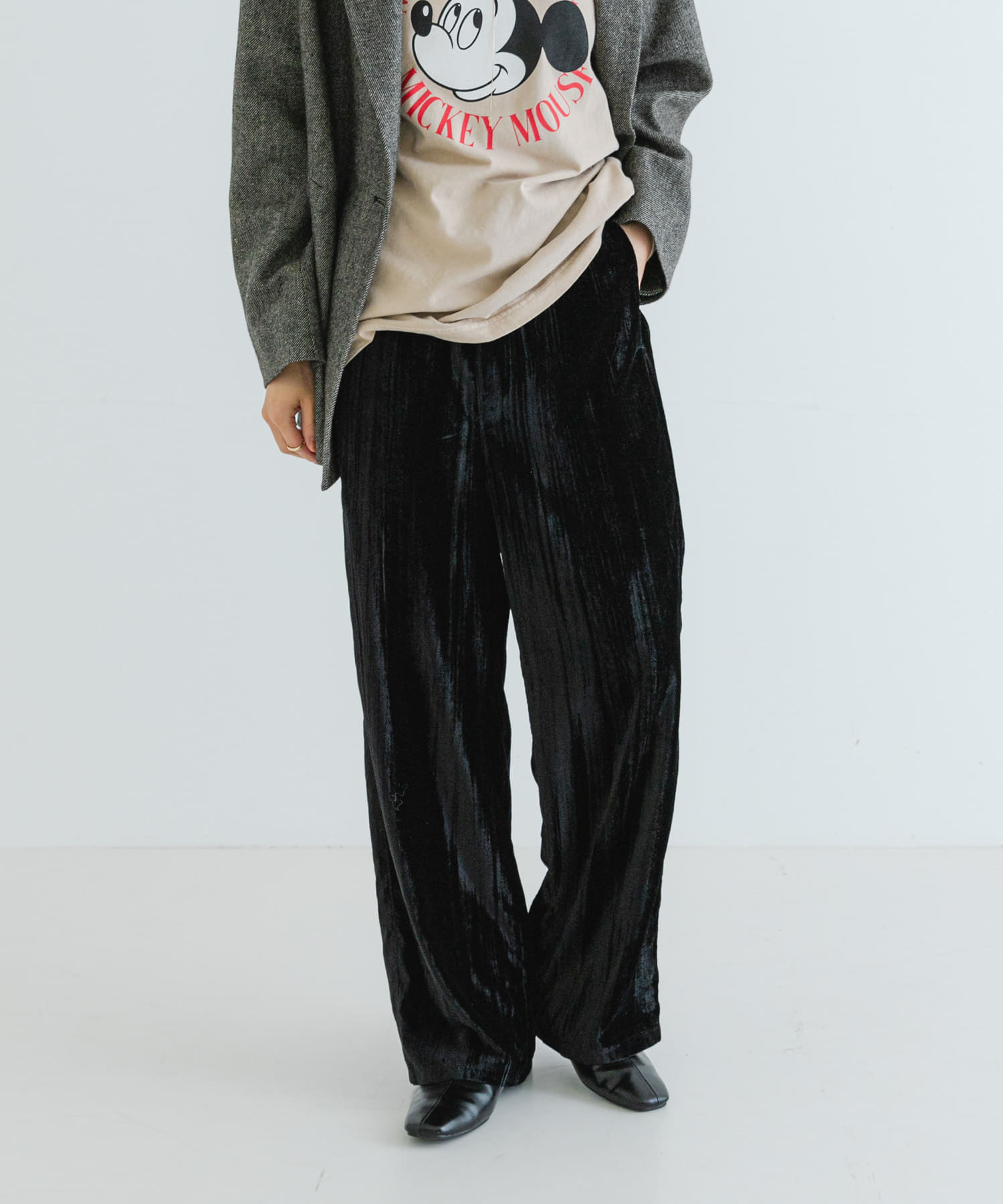 クラッシュベロアイージーパンツ