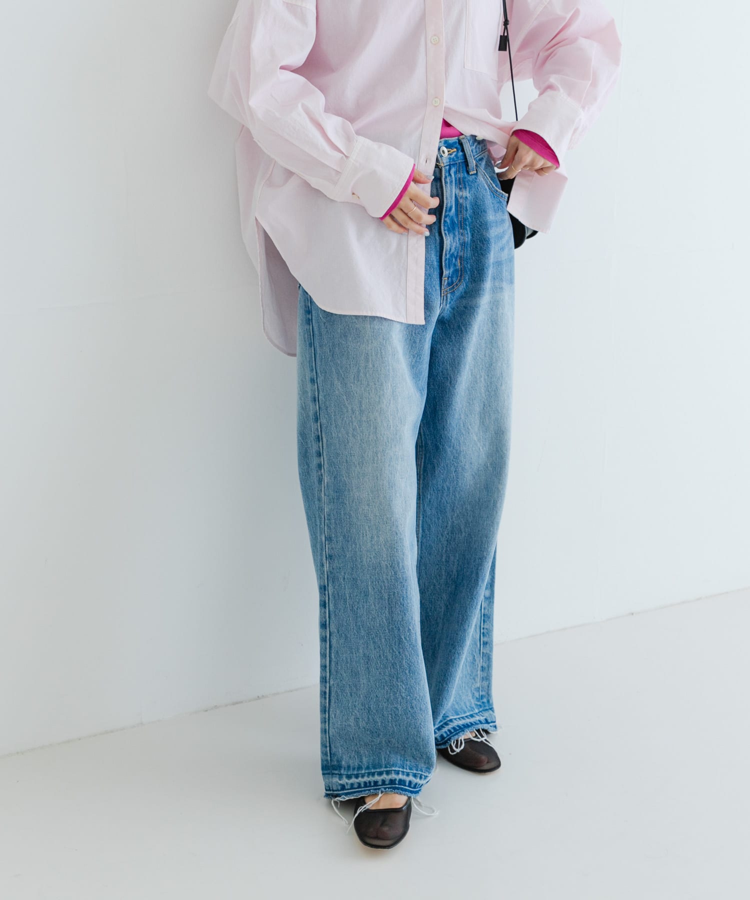 『3サイズ展開』ダメージワイドデニムパンツ