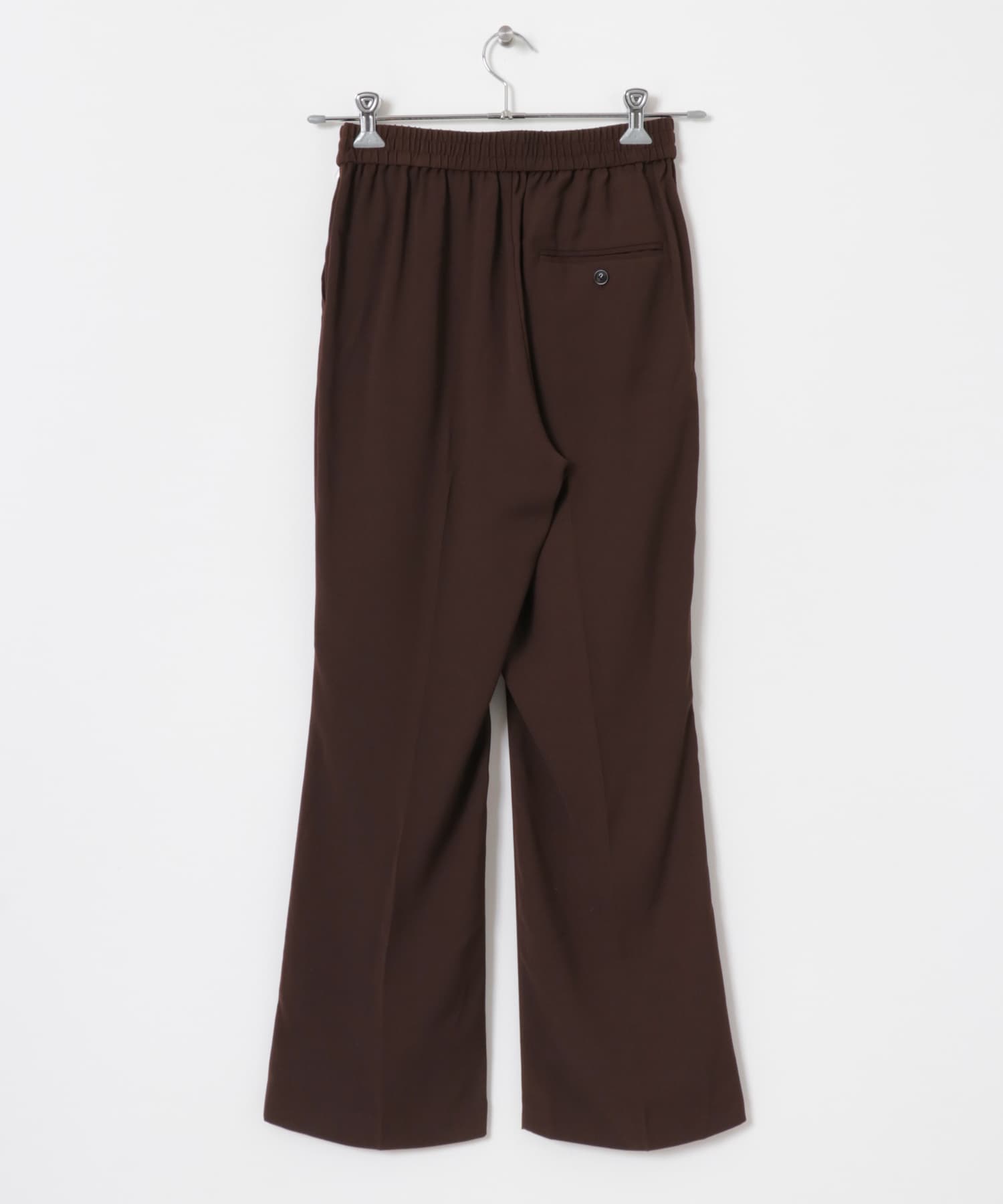 バックサテンスリムイージーパンツ BROWN 36