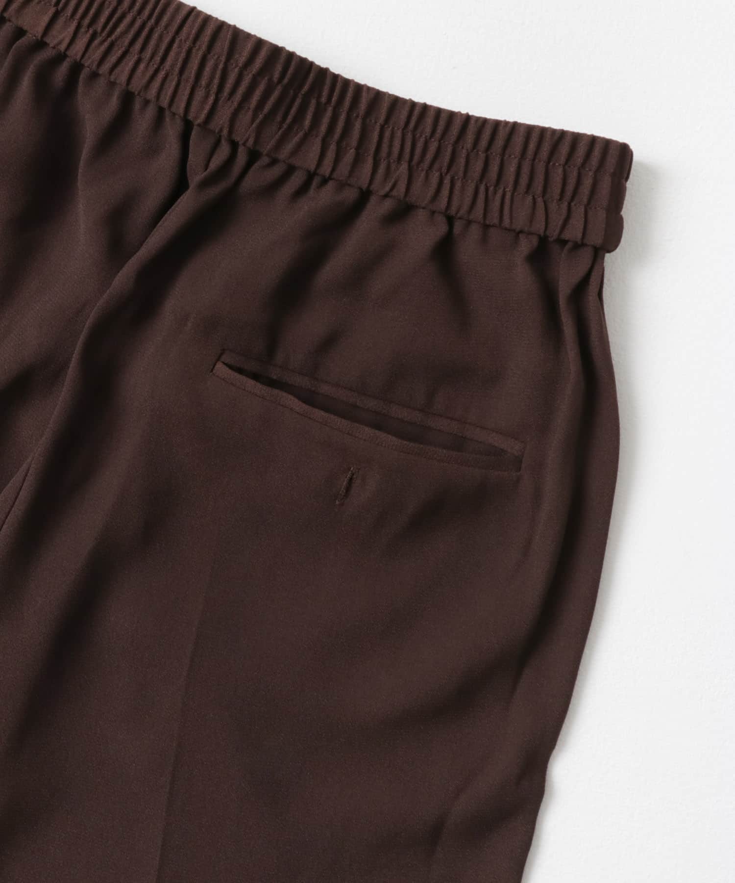 バックサテンスリムイージーパンツ BROWN 36