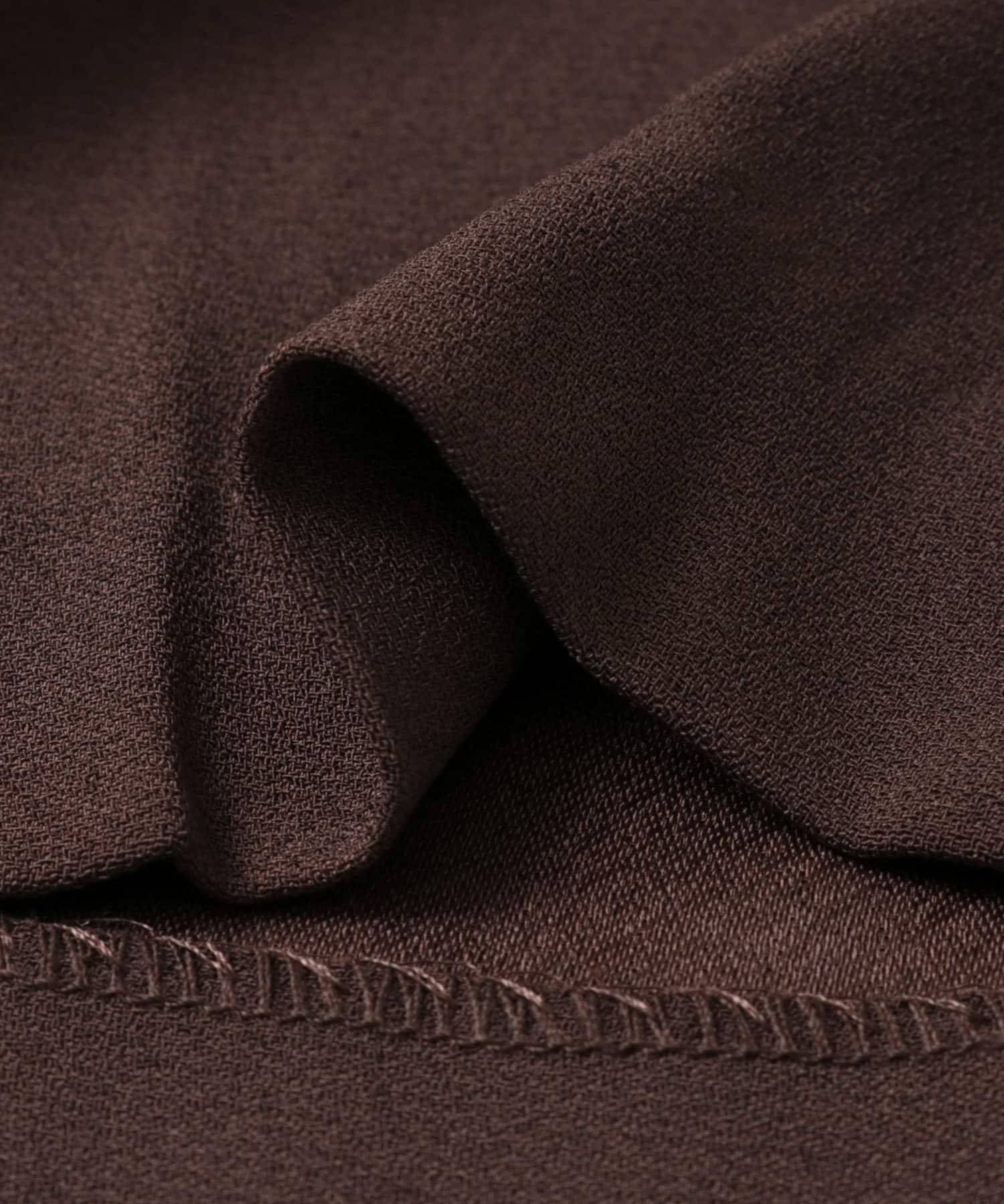 バックサテンスリムイージーパンツ BROWN 36