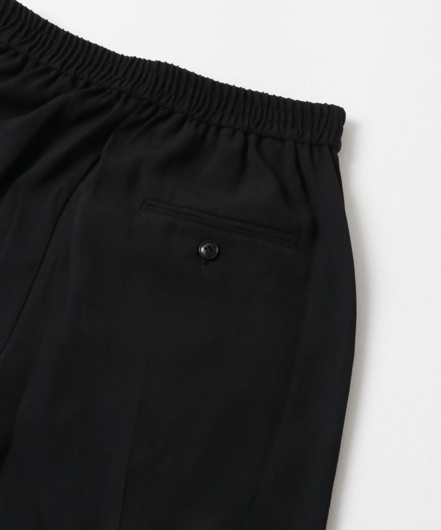 バックサテンスリムイージーパンツ BLACK 36
