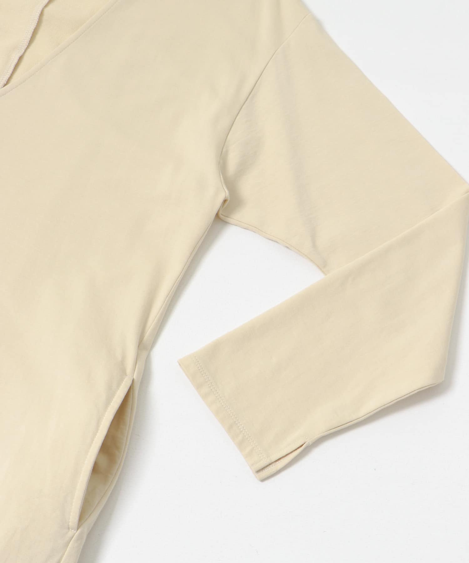 『MADE IN JAPAN』Vネックロングワンピース L.BEIGE FREE