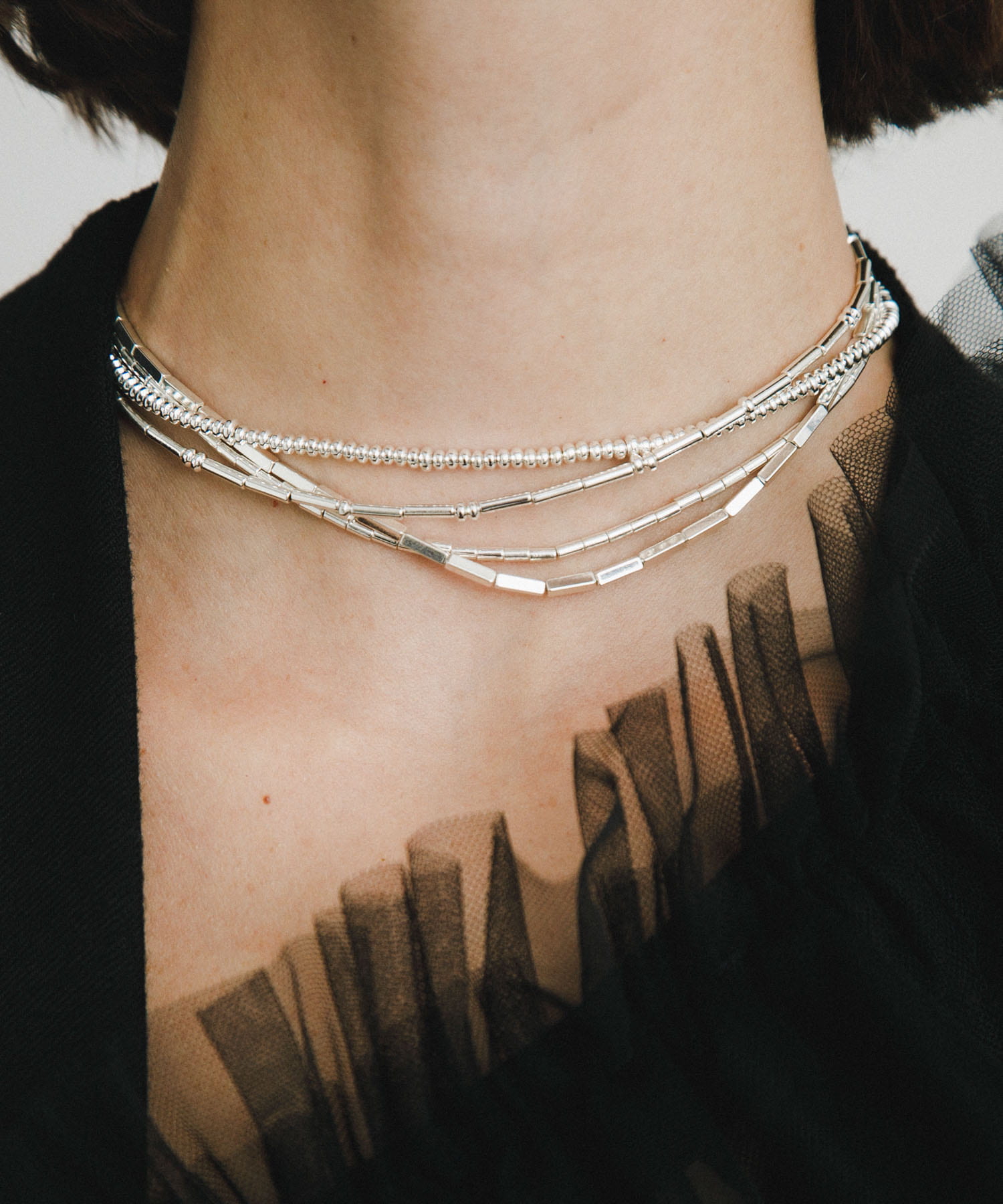 decor『デコール』　Hematite minibar Choker SILVER -