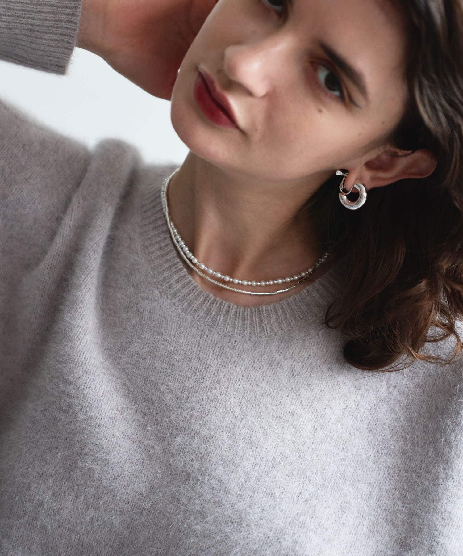 decor『デコール』　Hematite Pearl Choker SILVER -