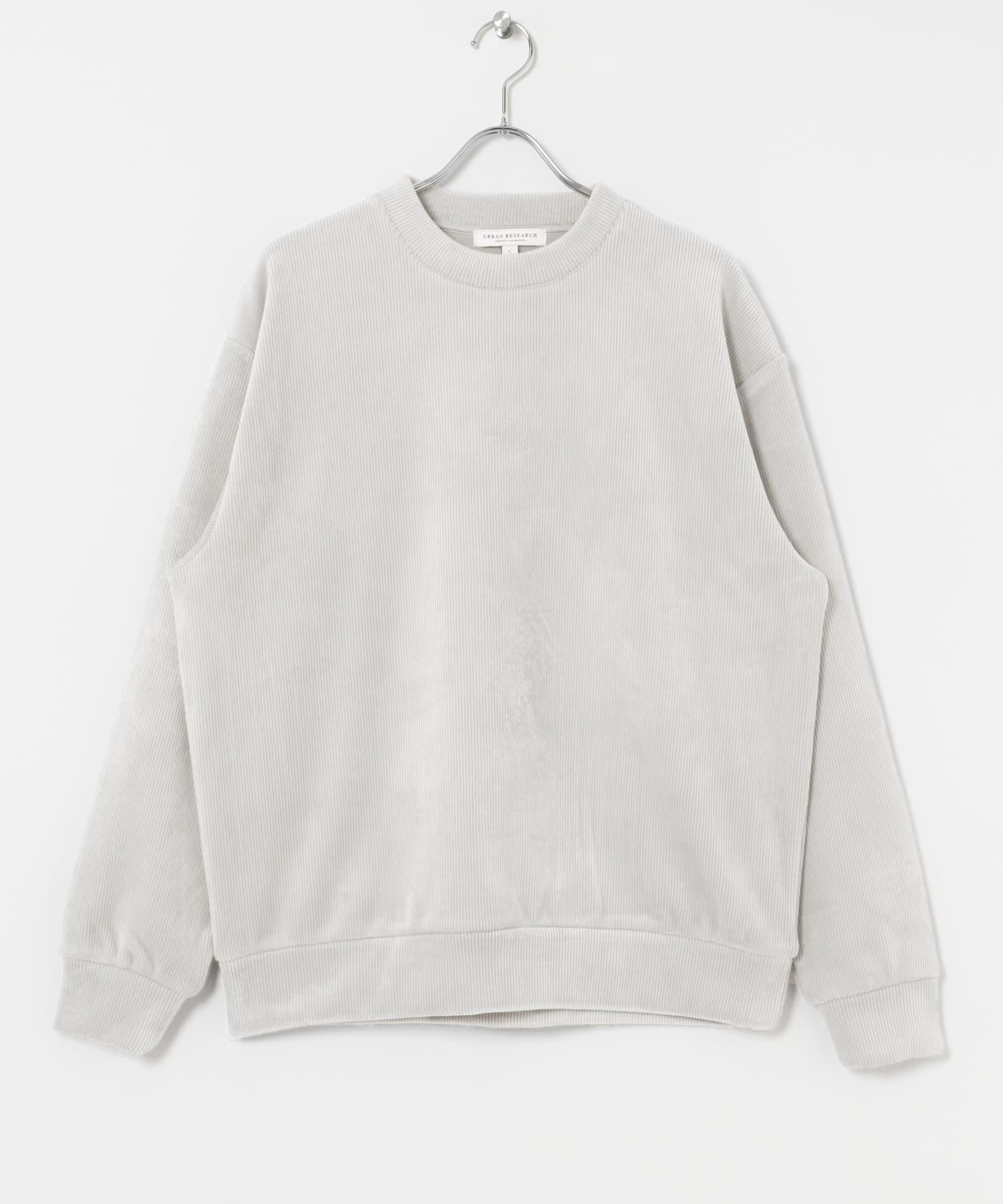 ニットコーデュロイクルーネック ICE GRAY M