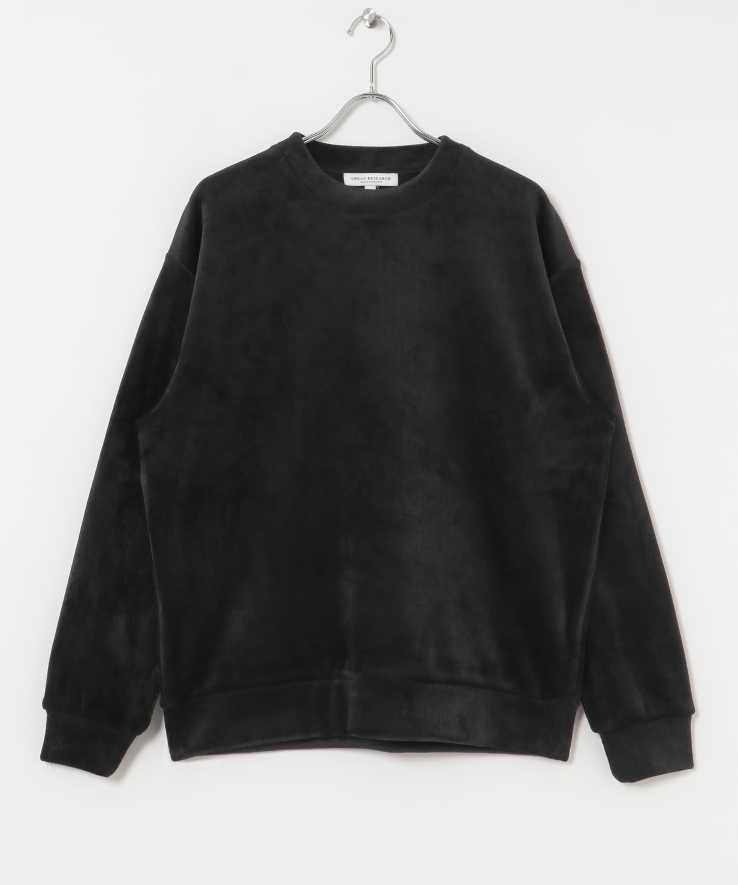 ニットコーデュロイクルーネック BLACK M