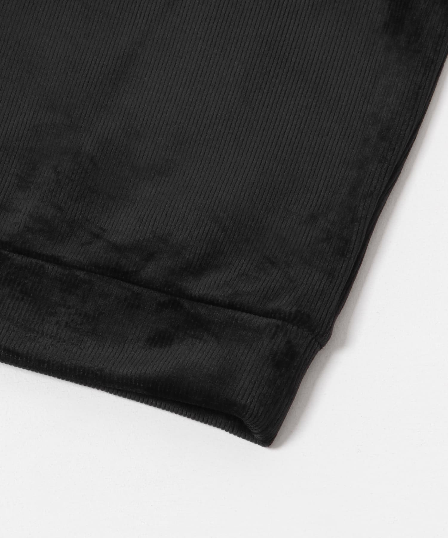 ニットコーデュロイクルーネック BLACK M