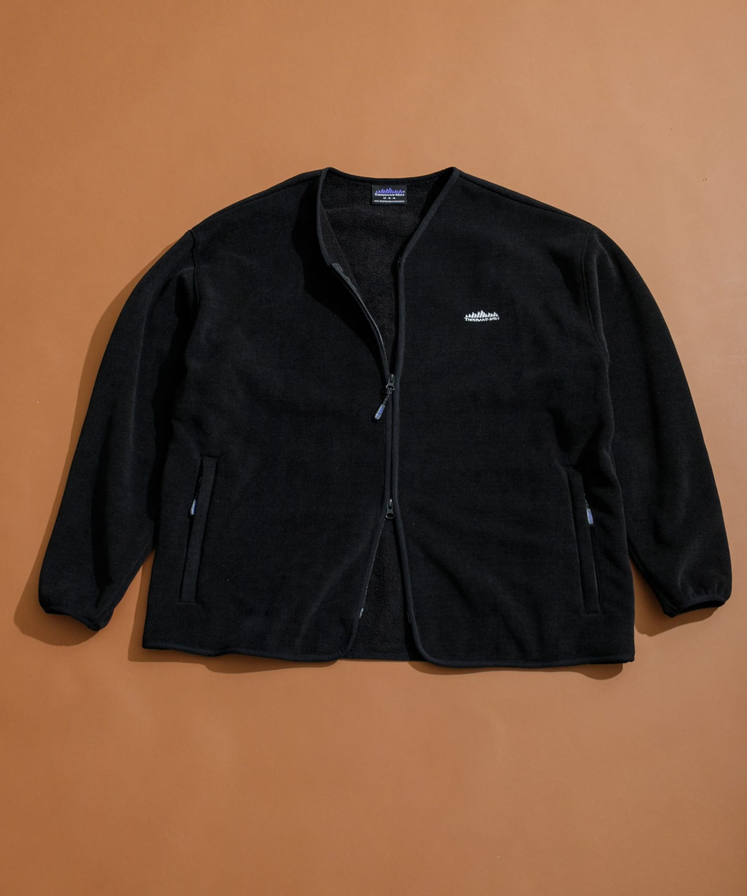 『別注』THOUSAND MILE×URBAN RESEARCH　ニットフリースカーディガン BLACK L