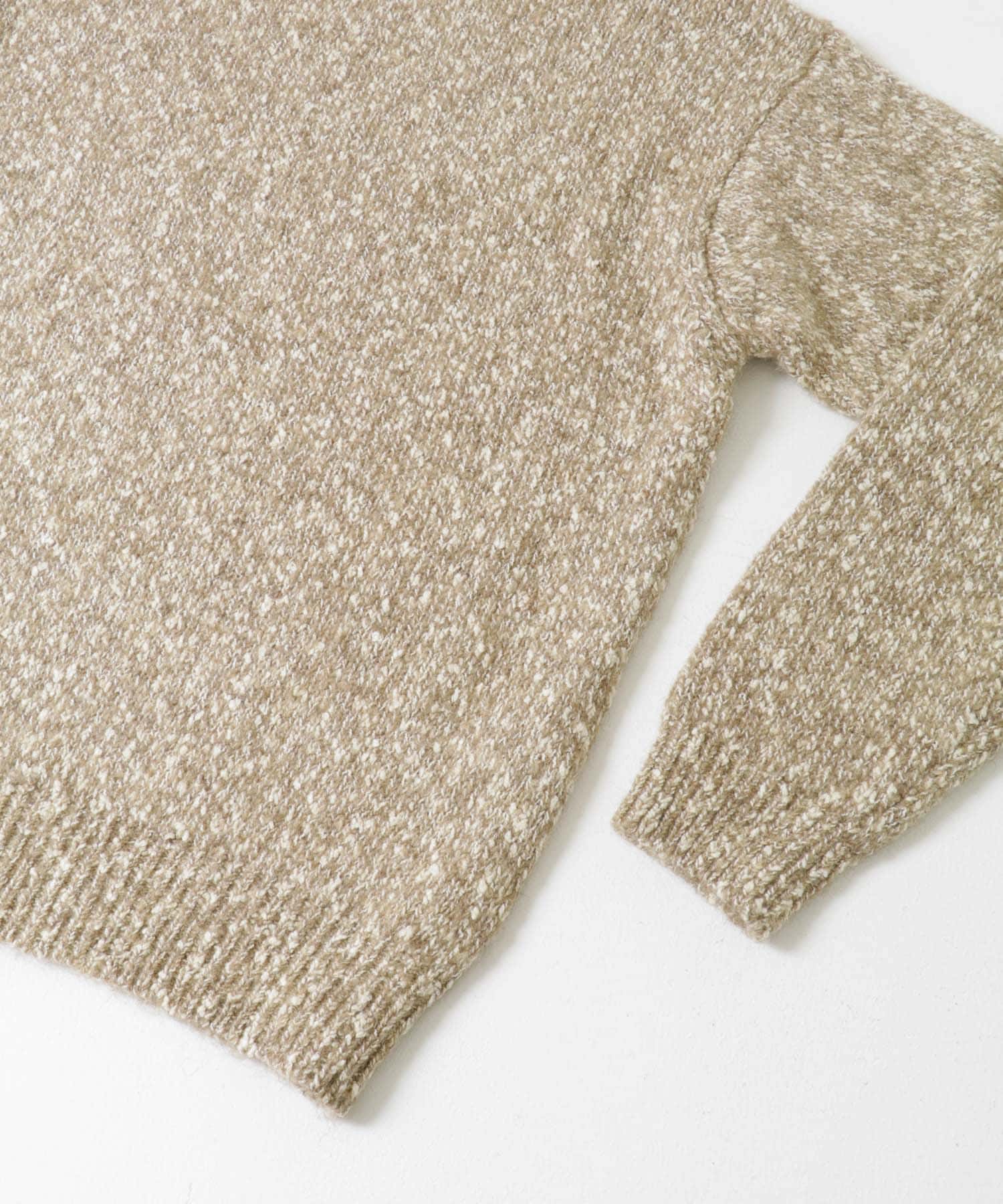 MIX SLUB PLAIN STITCH CREW-NECK GREGE M