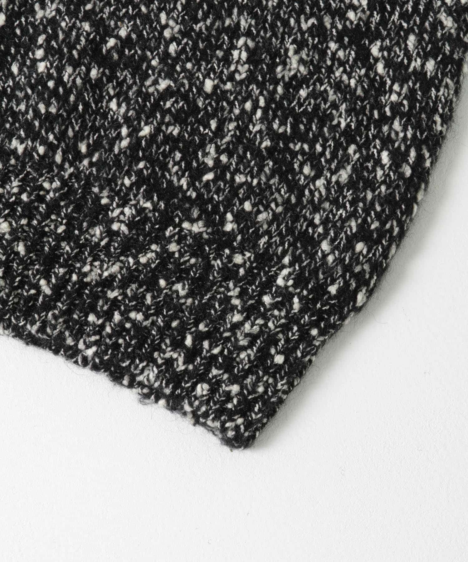 MIX SLUB PLAIN STITCH CREW-NECK BLACK M
