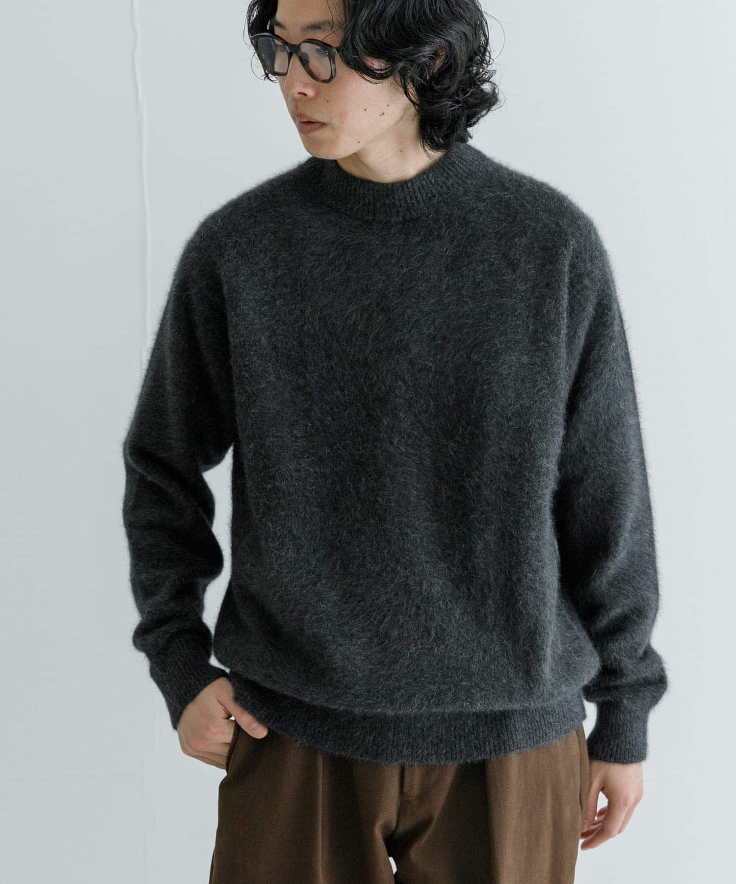 new basic FOX/CASHMEREクルーネックニット