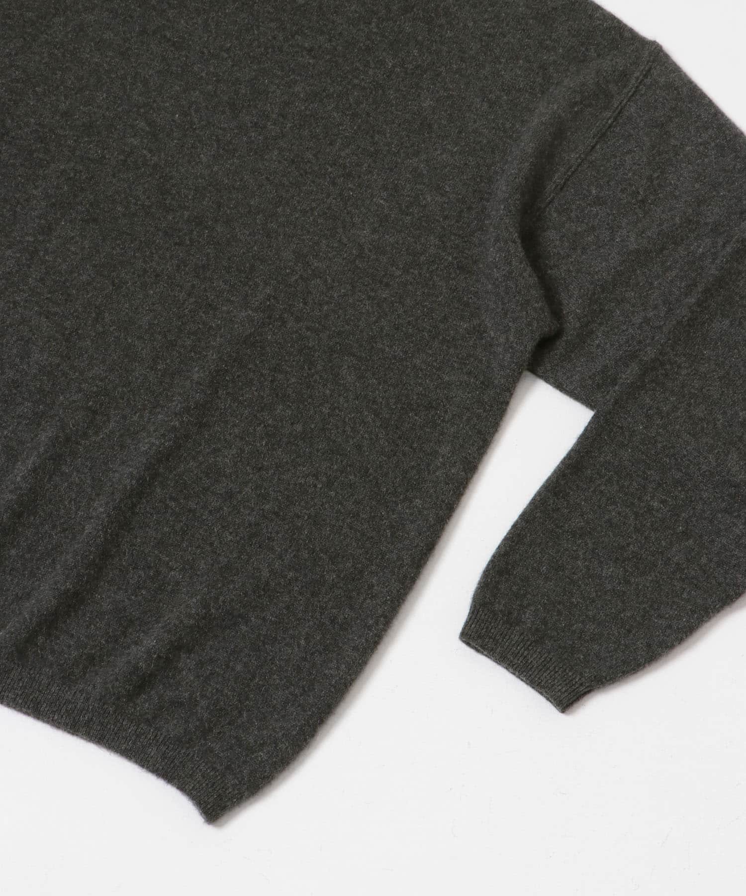 SUPER WIDE CASHMERE CREW NECK CHARCOAL 1