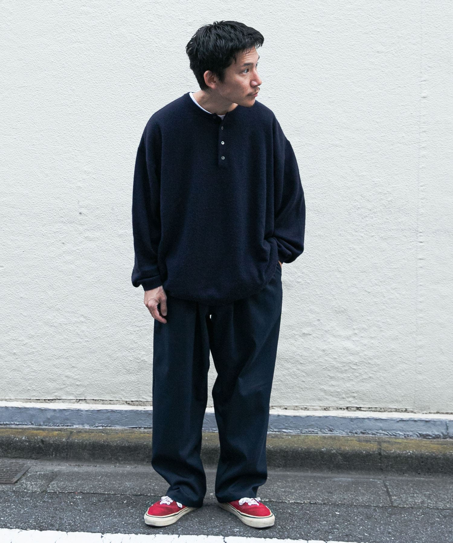 SUPER WIDE CASHMERE HENRY NECK
