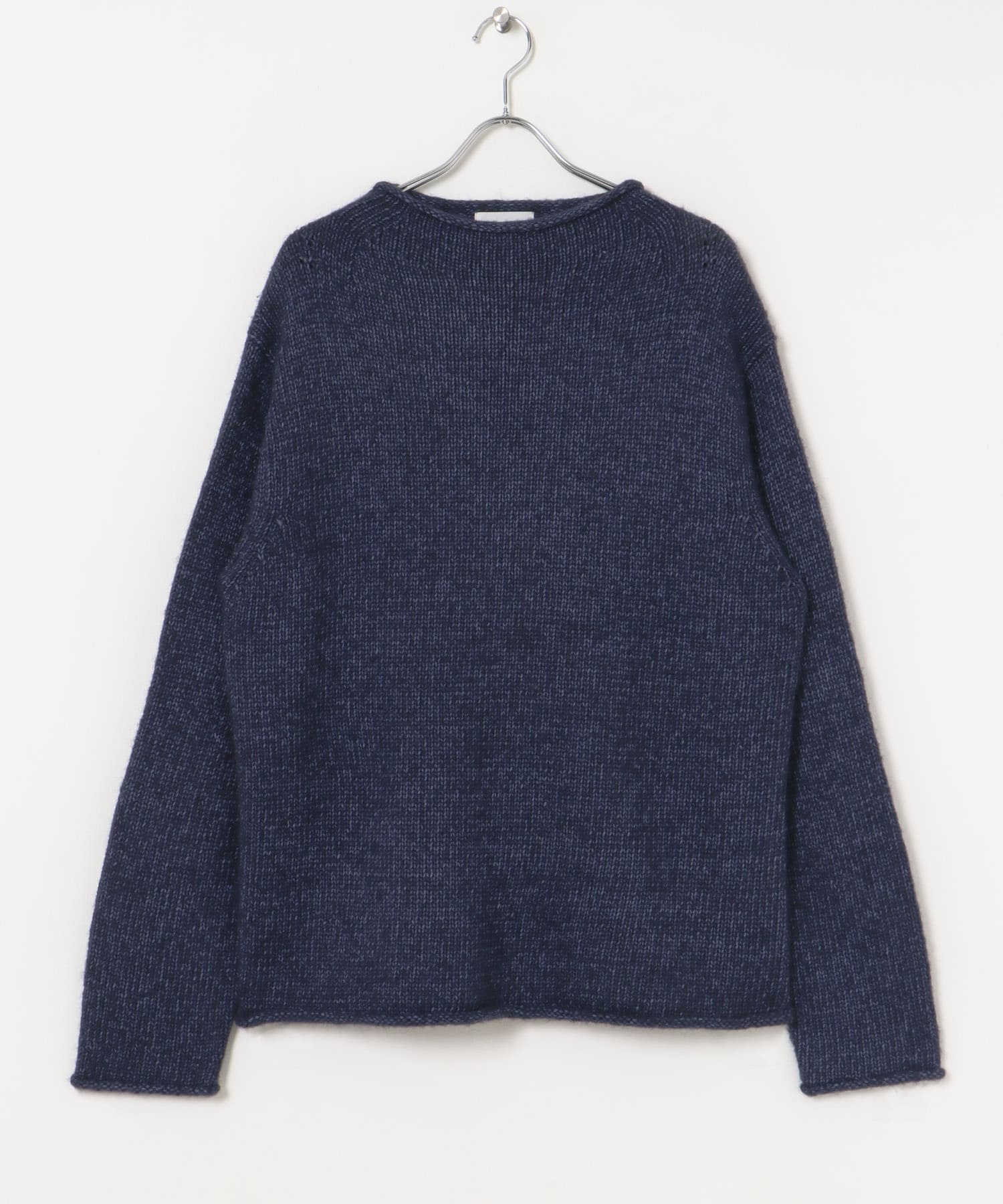 new basic DENIM LIKE ROLL NECK KNIT NAVY M