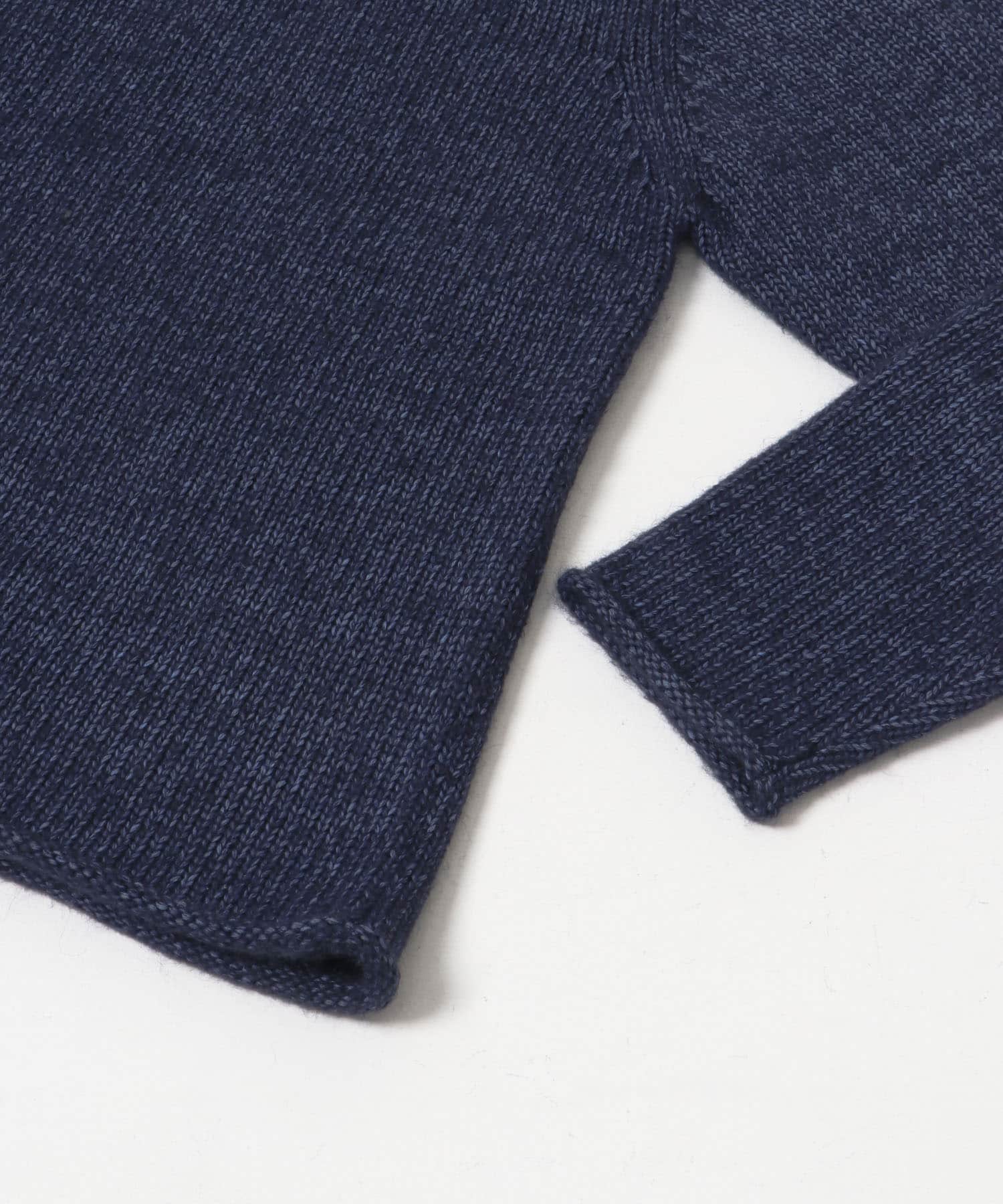 new basic DENIM LIKE ROLL NECK KNIT NAVY M