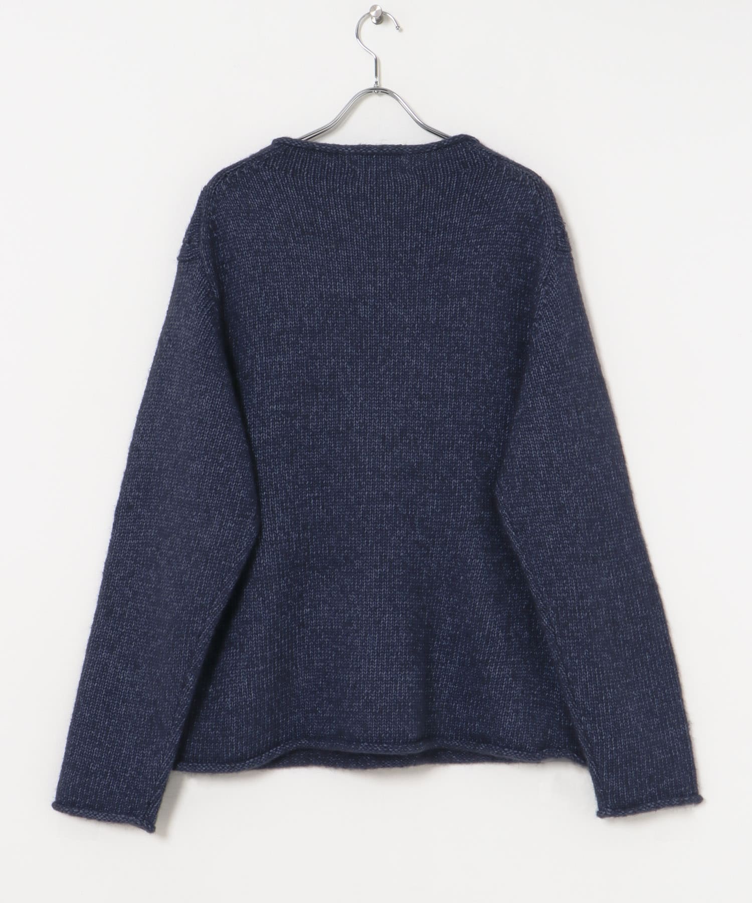 new basic DENIM LIKE ROLL NECK KNIT NAVY M