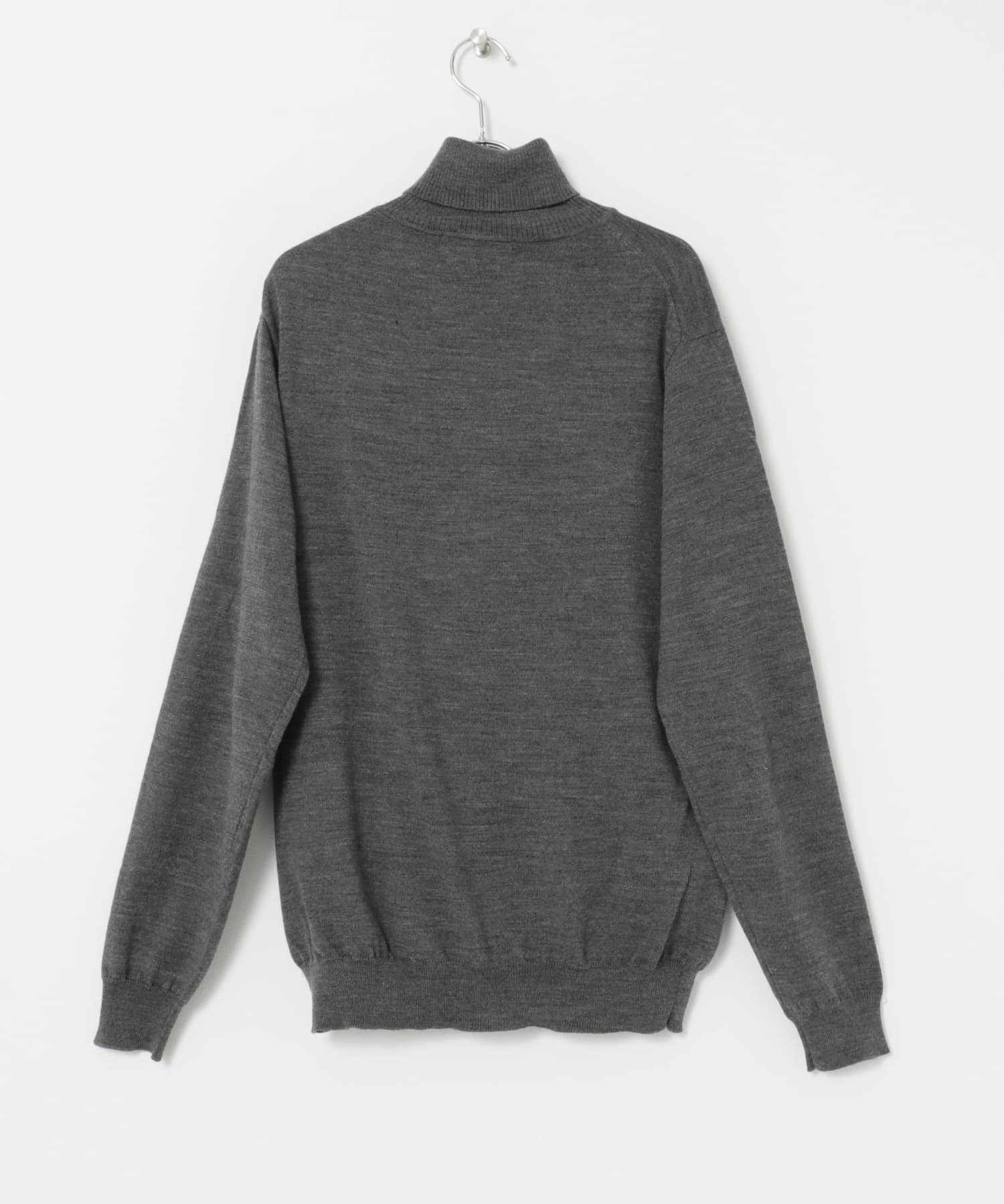 『洗濯可』WASHABLEウールハイゲージタートルネック CHARCOAL M